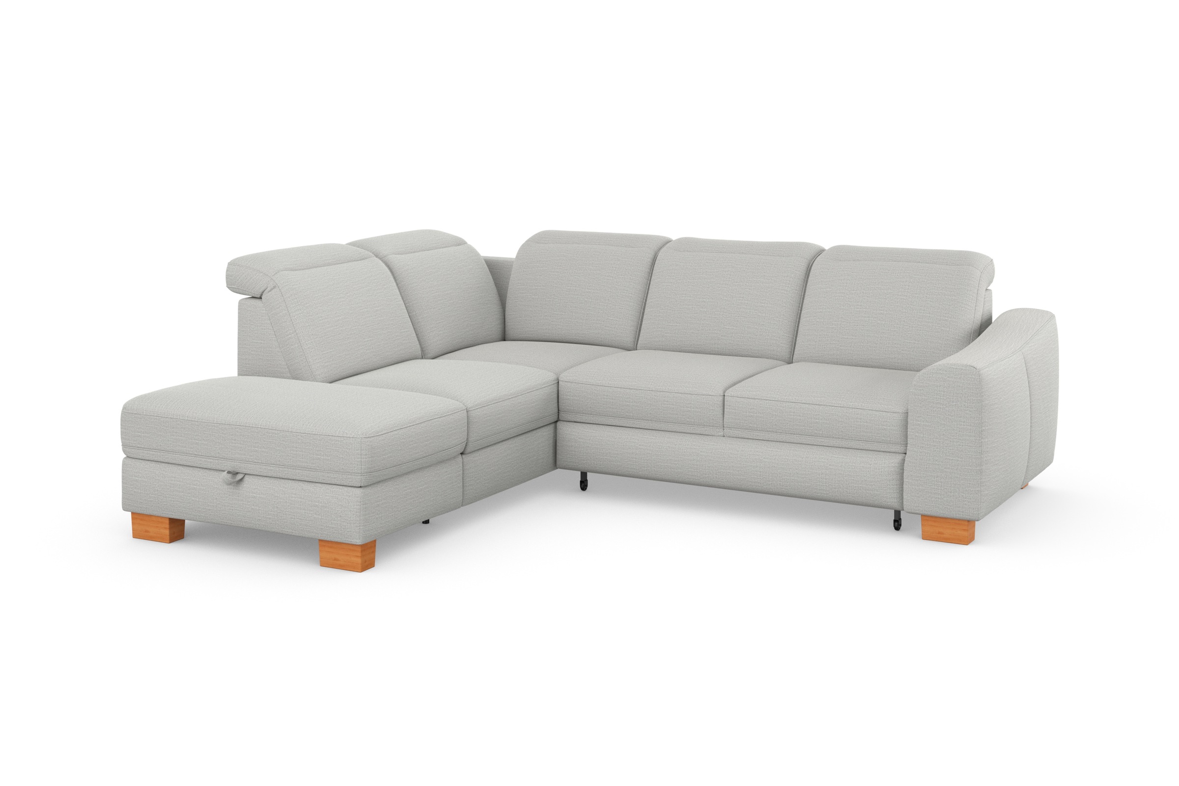 sit&more Ecksofa »Dundee L-Form«, mit Federkern und Massivholzfüßen, wahlweise mit Kopfteilverstellung