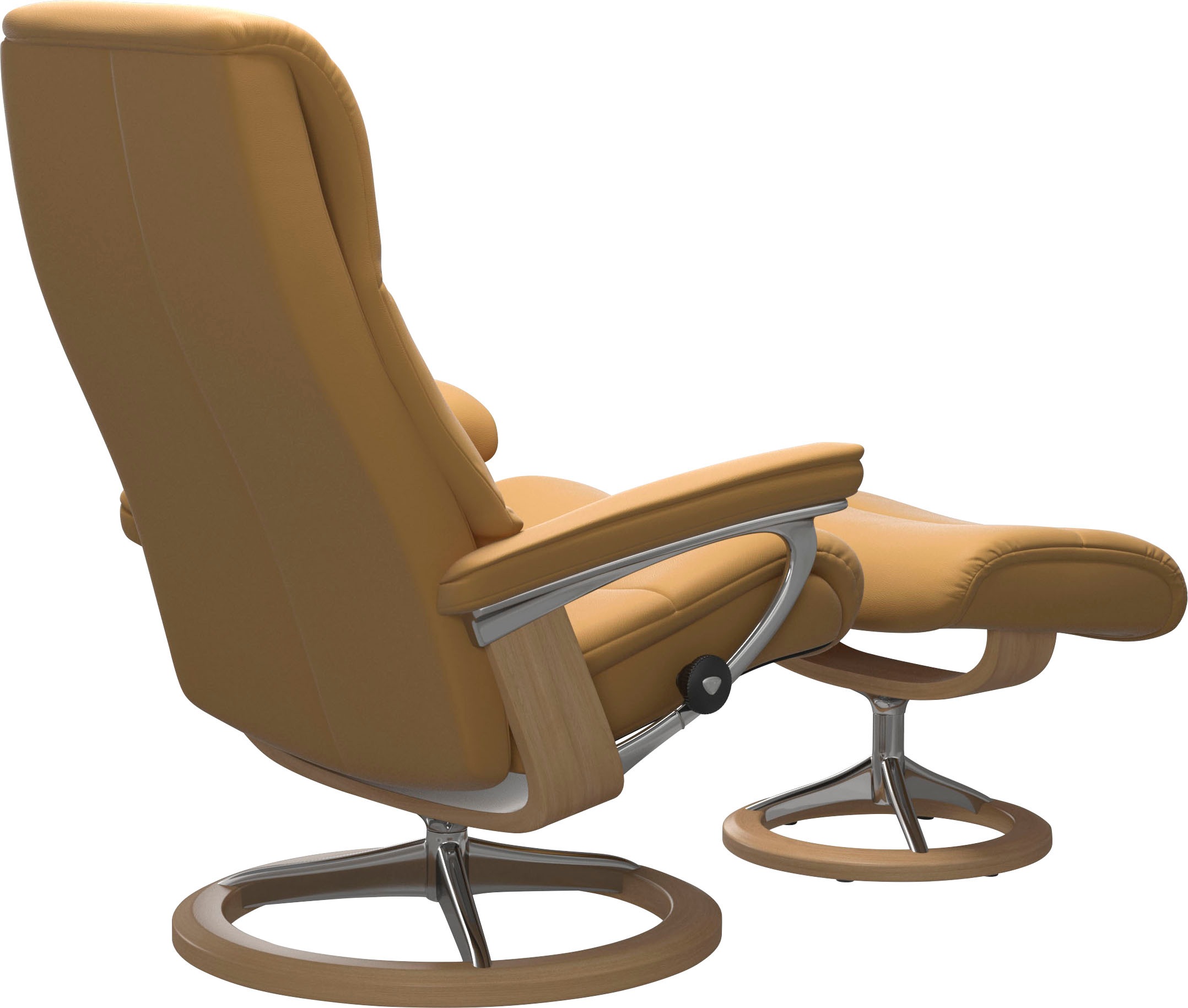 Stressless® Relaxsessel »View«, (Set, Relaxsessel mit Hocker), mit Signature Base, Größe M,Gestell Eiche