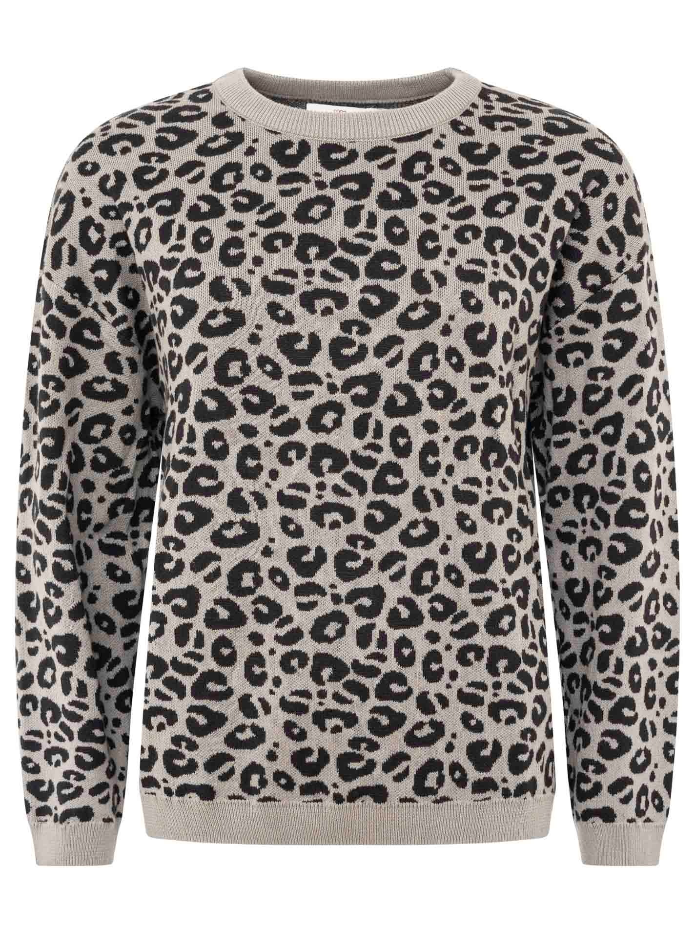 Zwillingsherz Strickpullover ""Gestrickter-Leo"", Animal-Muster, Rundhalsau günstig online kaufen