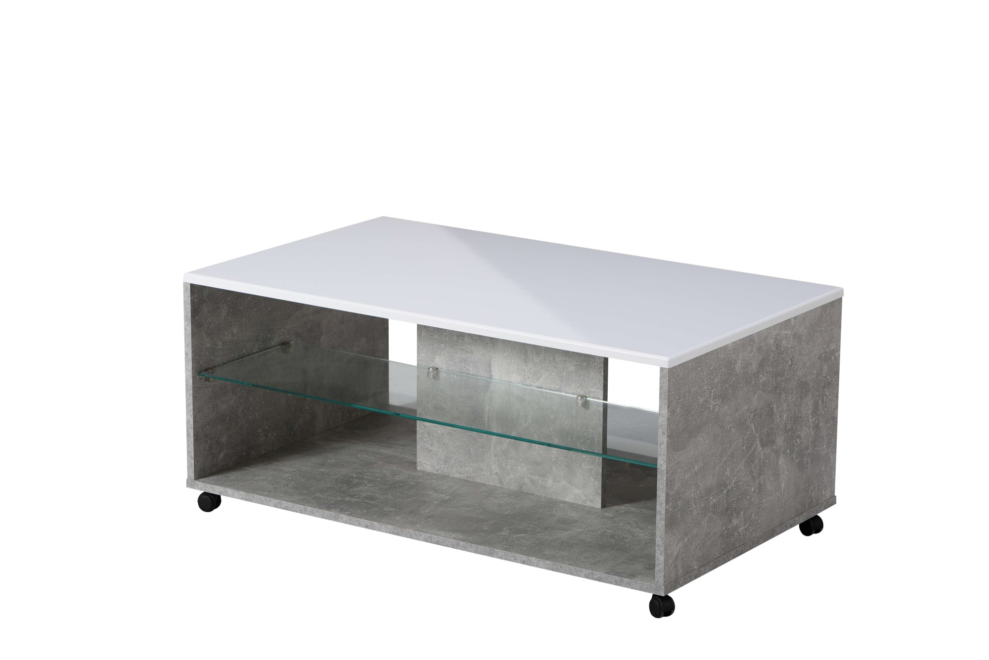 Home affaire Couchtisch »Bert Kaffetisch, 100 cm, in trendigen Farben, modern«, Hochglanzplatte, mit Rollen