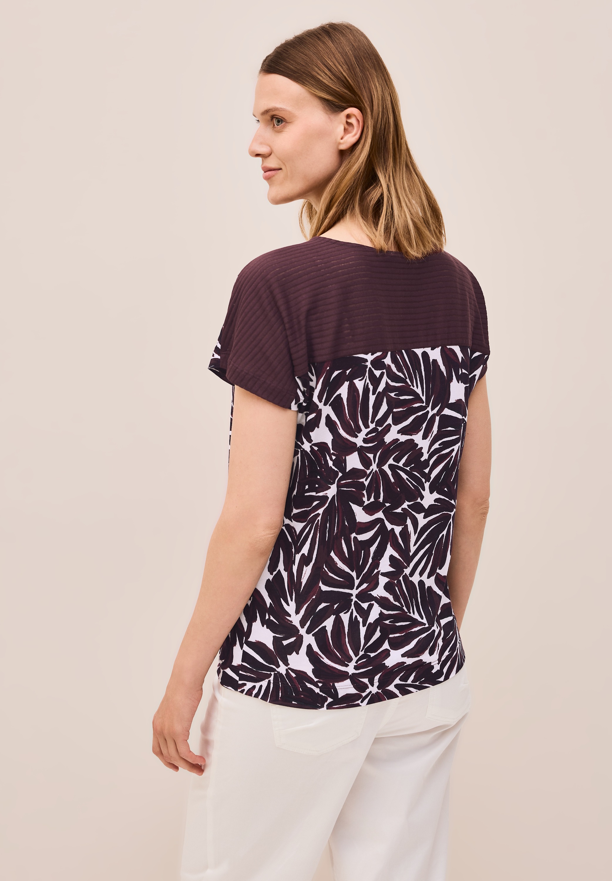 Cecil Print-Shirt, mit Details in Ausbrenner-Optik günstig online kaufen