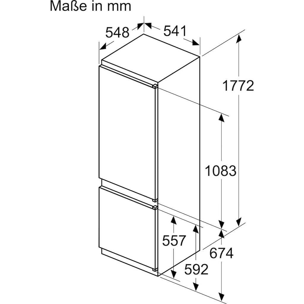 NEFF Einbaukühlgefrierkombination »KI5871SE0«, KI5871SE0, 177,2 cm hoch, 54,1 cm breit