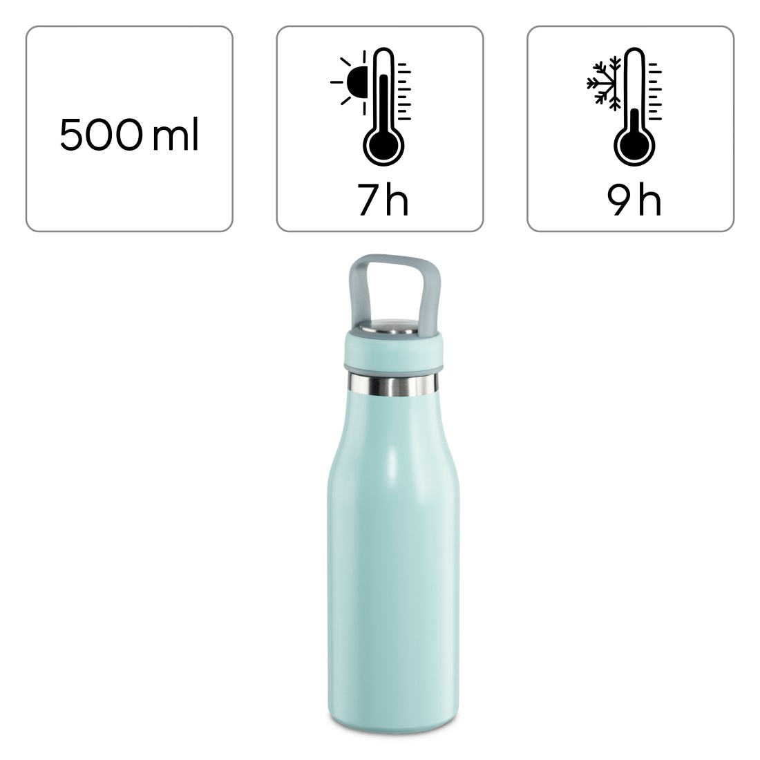 Xavax Isolierflasche »Trinkflasche 500 ml (doppelwandige Isolierflasche heiß 9 h, kalt 7 h)«
