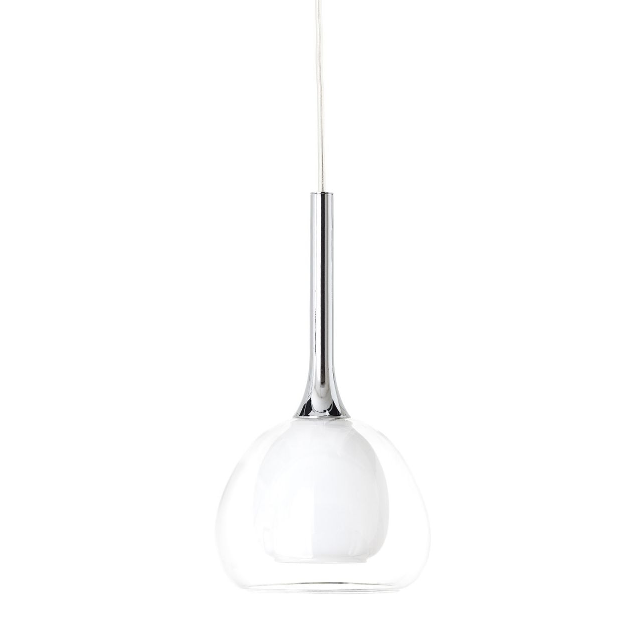 Brilliant Pendelleuchte »Hadan«, 1 flammig, Leuchtmittel E14 | ohne Leuchtmittel, Hängelampe 10cm chrom/weiß-transparent