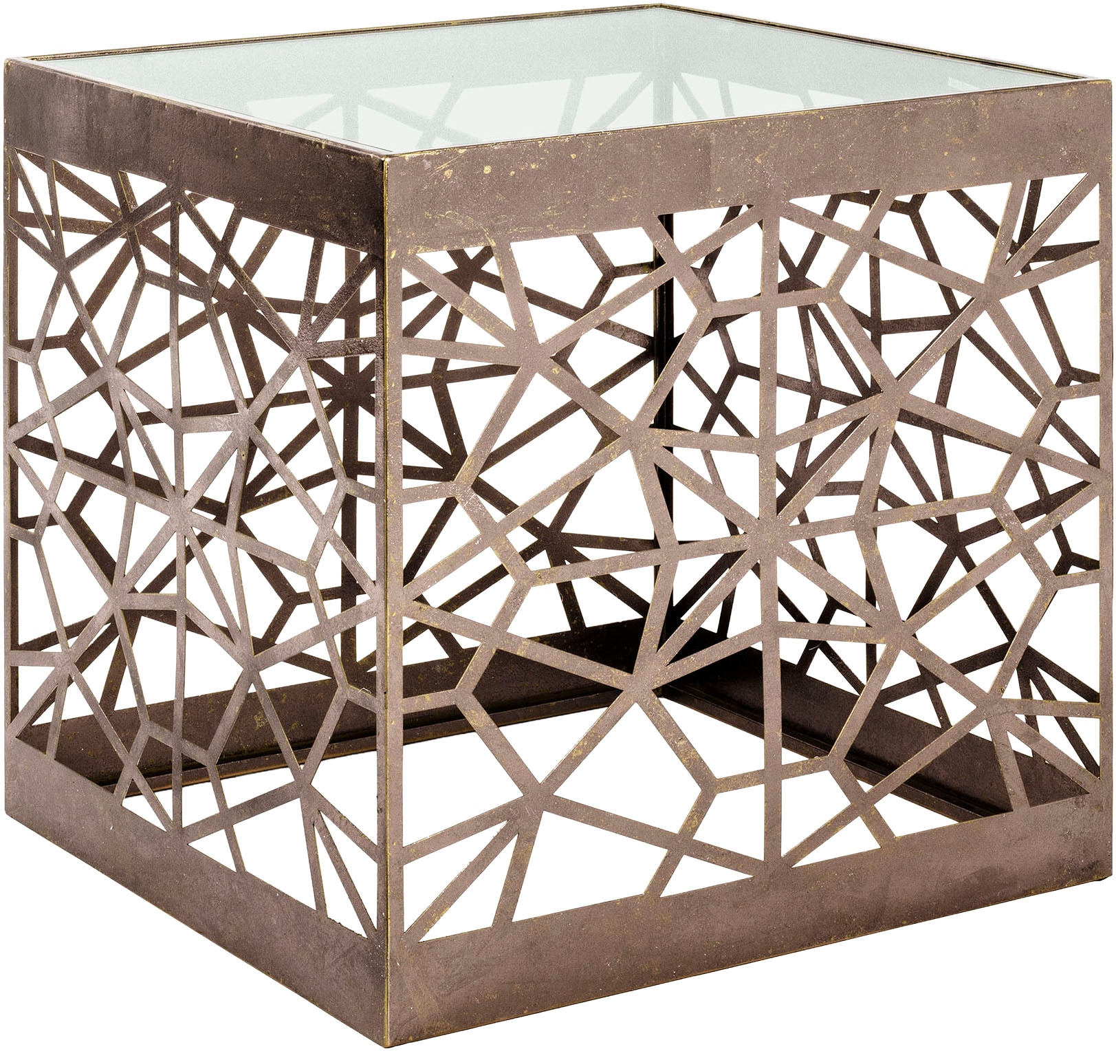 HAKU Beistelltisch »Sofatisch, Wohnzimmertisch« 1 Stk. tlg. quadratisch - aus Metall Kupfer B/T/H 50/50/50 cm