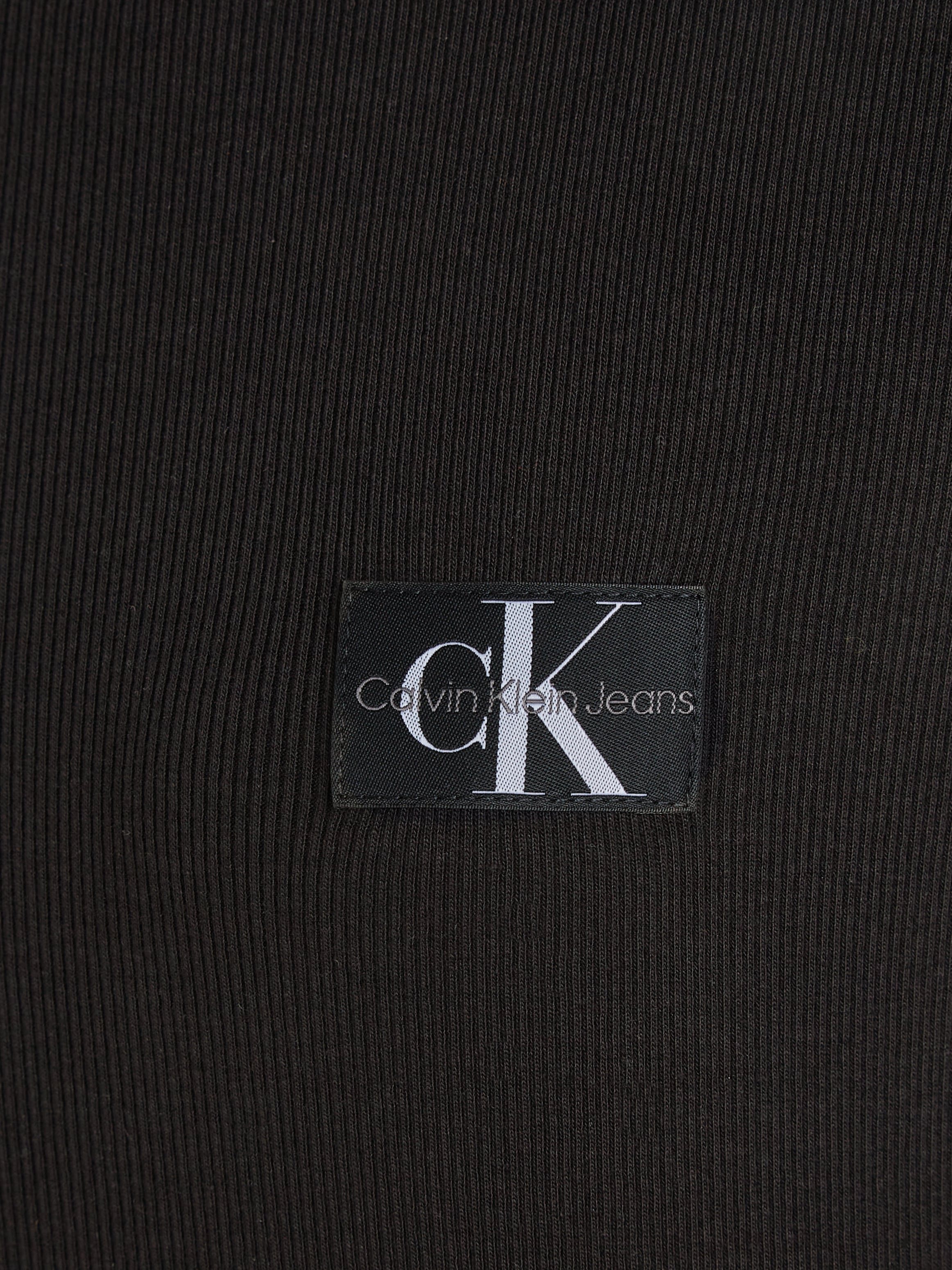 Calvin Klein Jeans Langarmshirt »WOVEN LABEL RIB LONG SLEEVE«