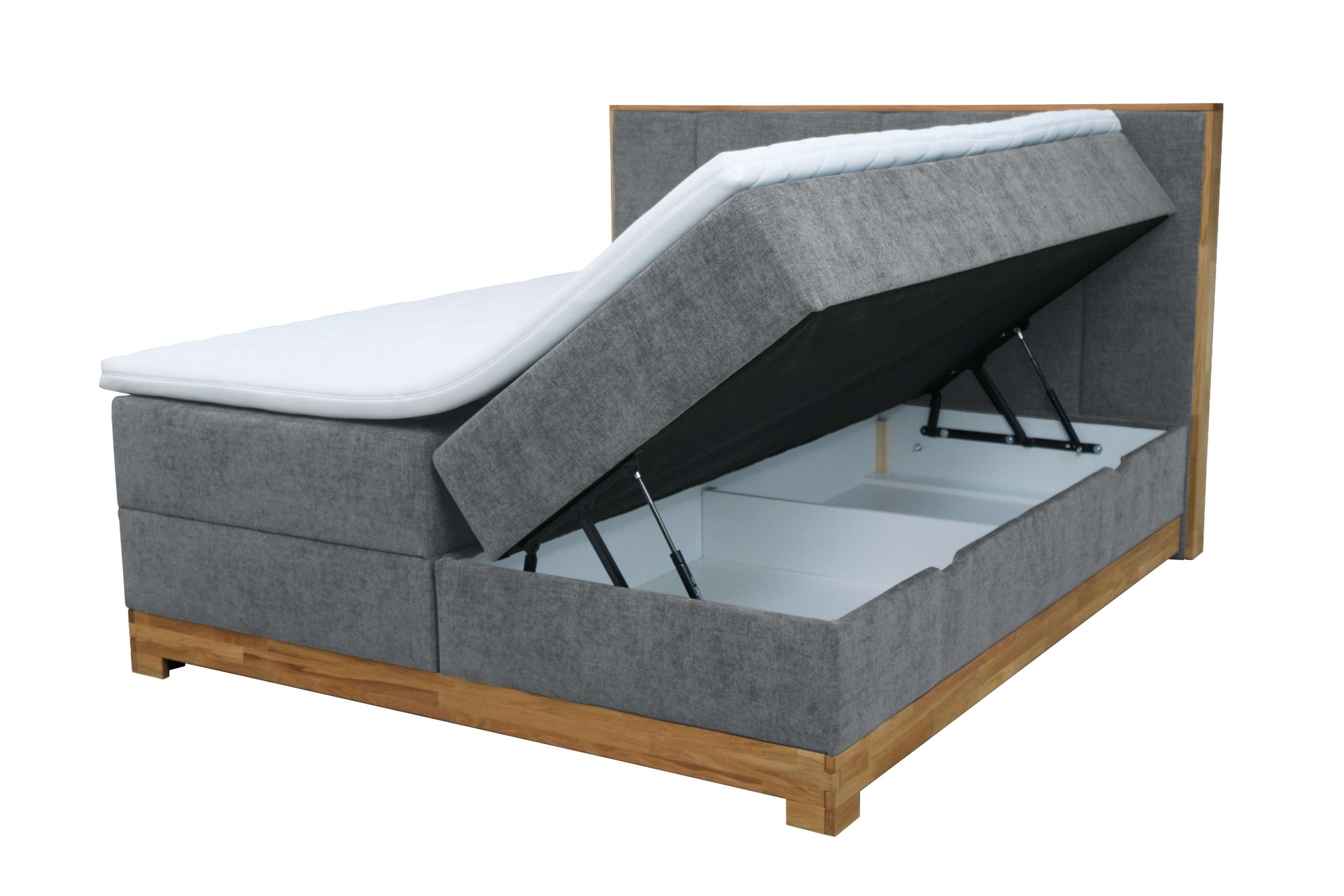 OTTO home Boxbett »Fennor, Doppelbett, Polsterbett, Federkernbett, Komforbett, 160/180 cm« Boxbett: 5-Z-Taschenfederkern im Unterbau, Härtegrad 3, inkl. Topper