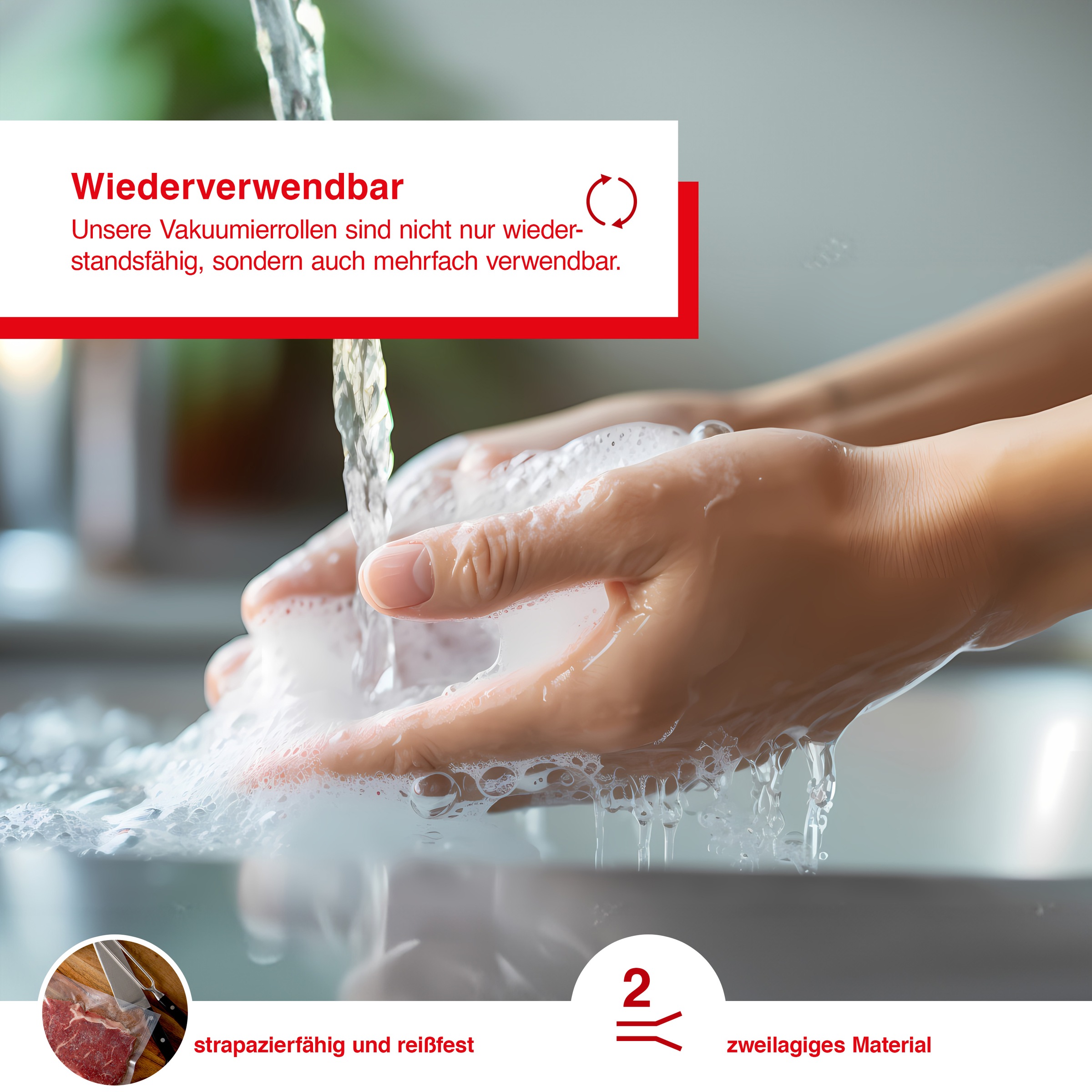 SOLIS OF SWITZERLAND Vakuumier-Folienrollen »ECO S0166«, (Packung, 1 tlg.), 2 Rollen, 30x600 cm