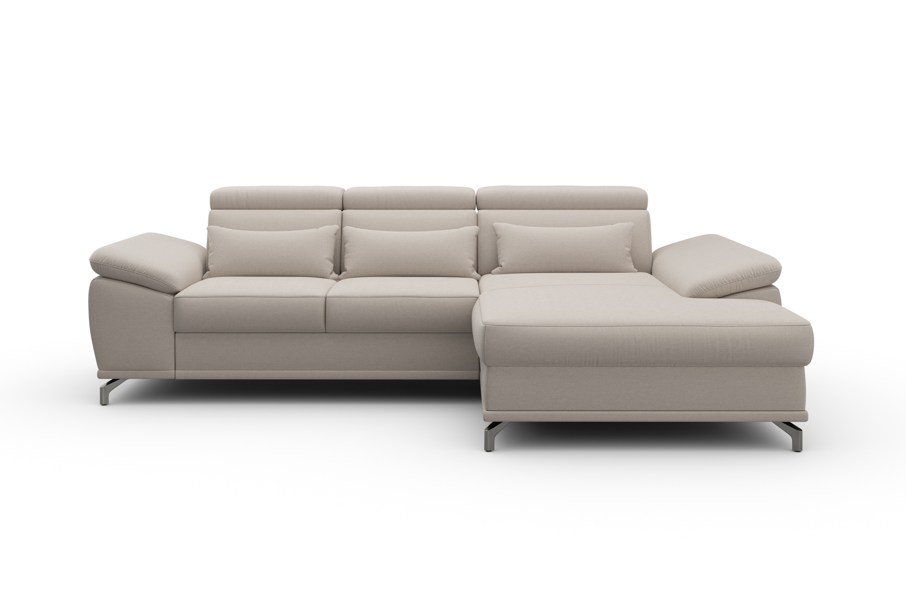 sit&more Ecksofa "Cabrio L-Form, B: 295 cm, mit Sitztiefen-, Arm- & Kopfteilverstellung" 2 Nierenkissen, Federkern, optional Schlaffunktion und Stauraum