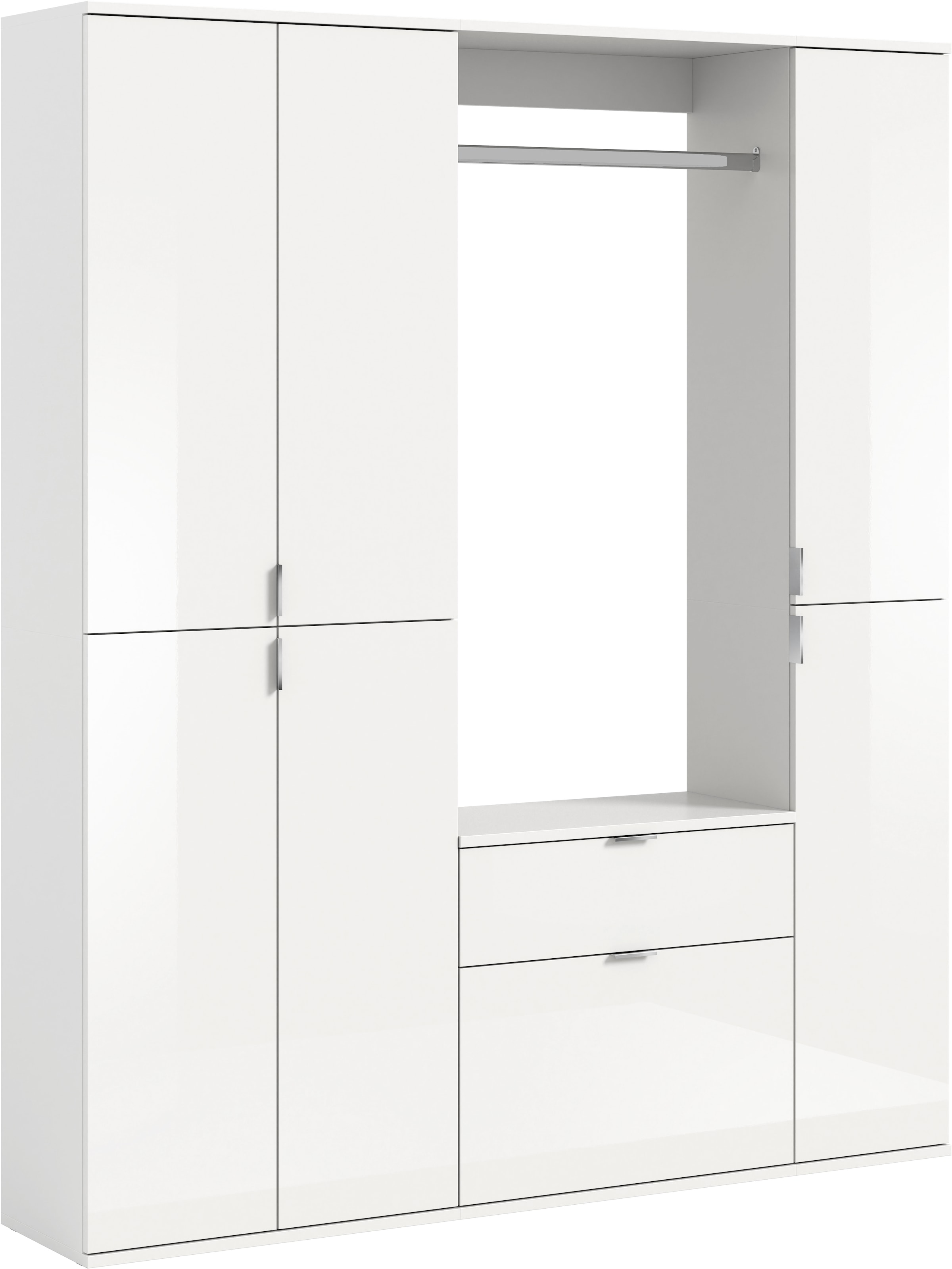 Home affaire Garderoben-Set "TRONDHEIM, 5-teilig, Breite 152cm, individuell platzier- & erweiterbar" Set, bestehend aus: 2x Garderobenschrank & 3-tlgs. Zwischenbauelement, 4 Stk. tlg.
