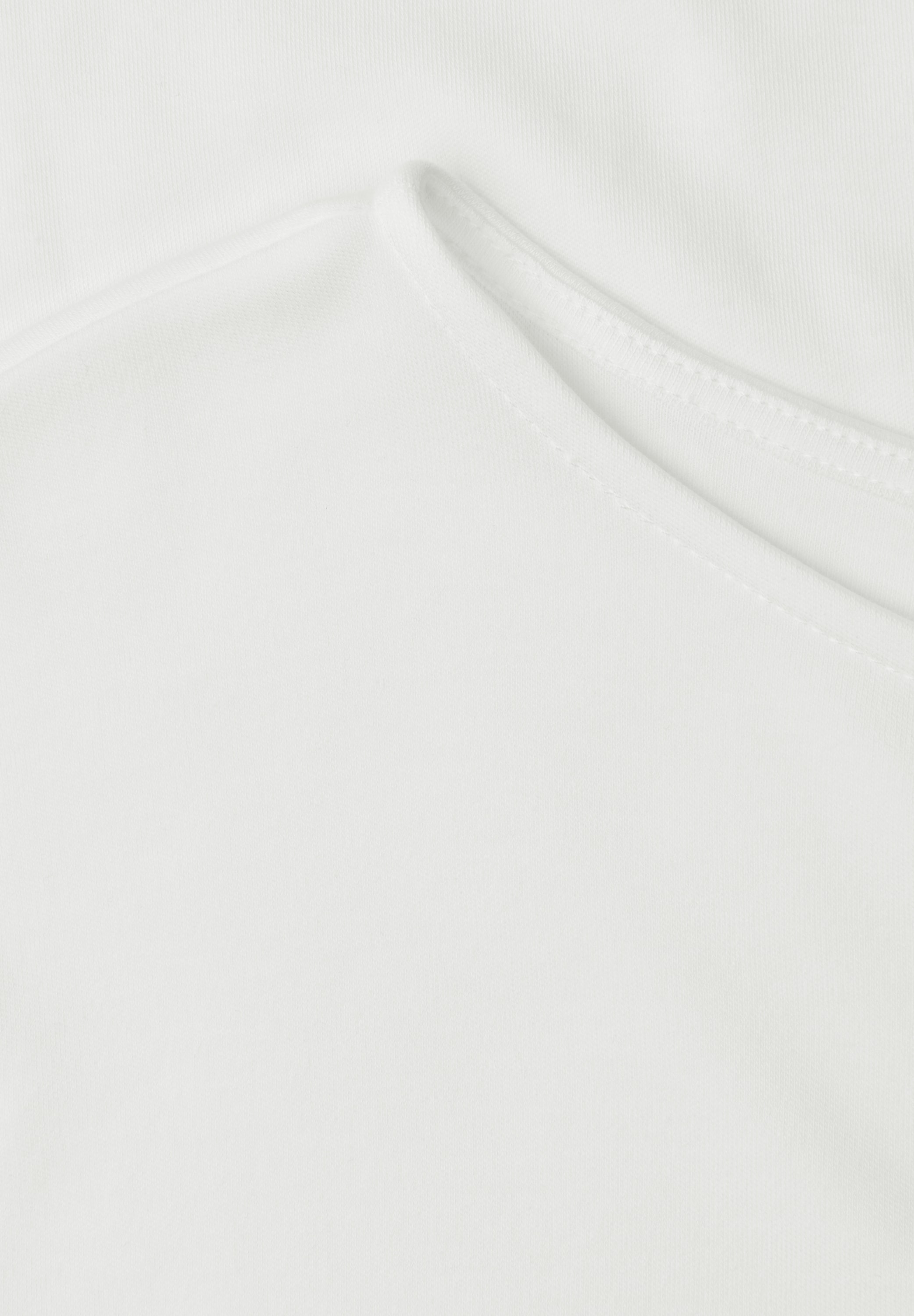 STREET ONE Rundhalsshirt Sommershirt mit Boat Neck und Elastikbund
