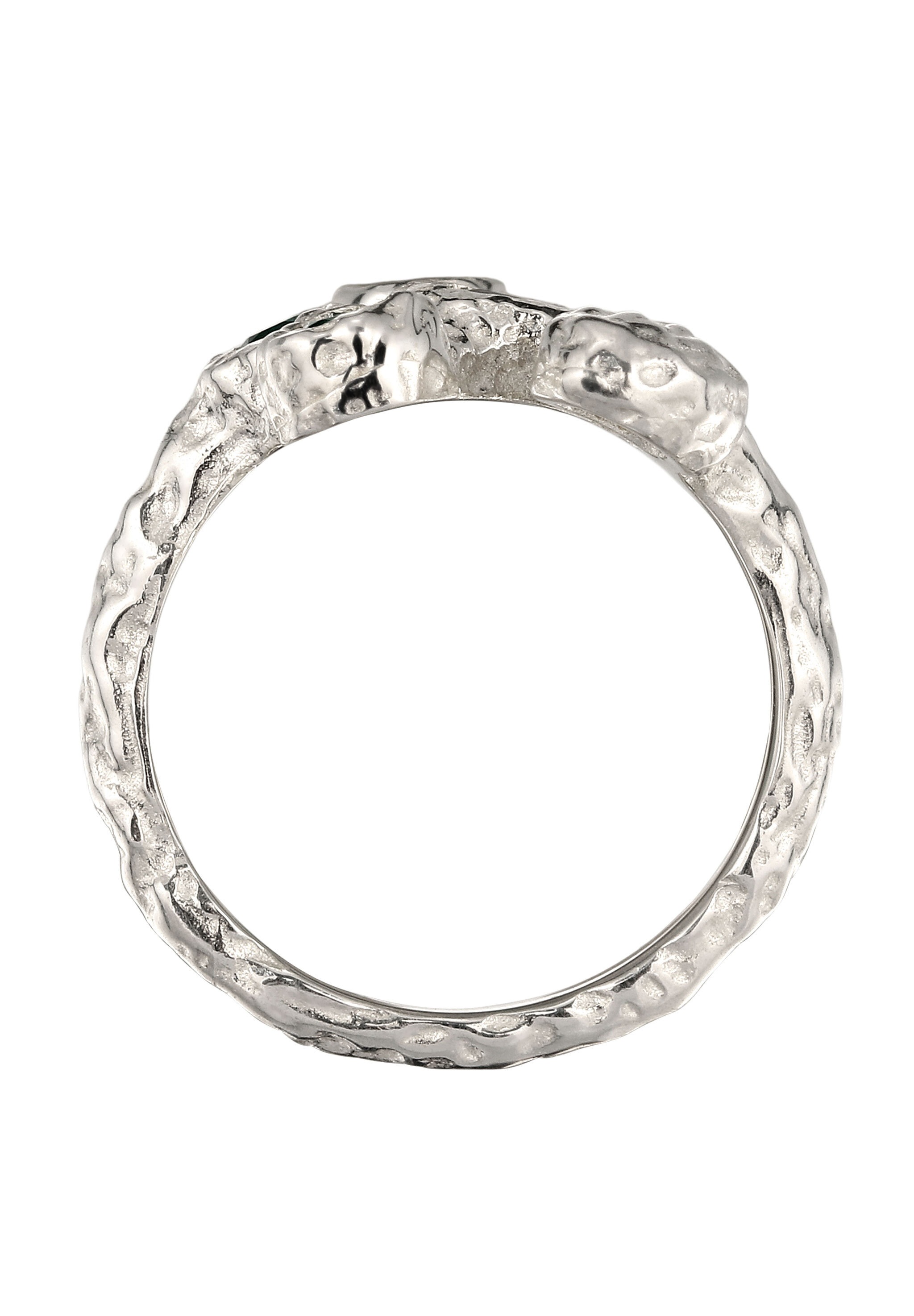 Elli Silberring »Ring Zirkonia Schwarz Synthetischer Smaragd Grün 925 Sterling Silber«