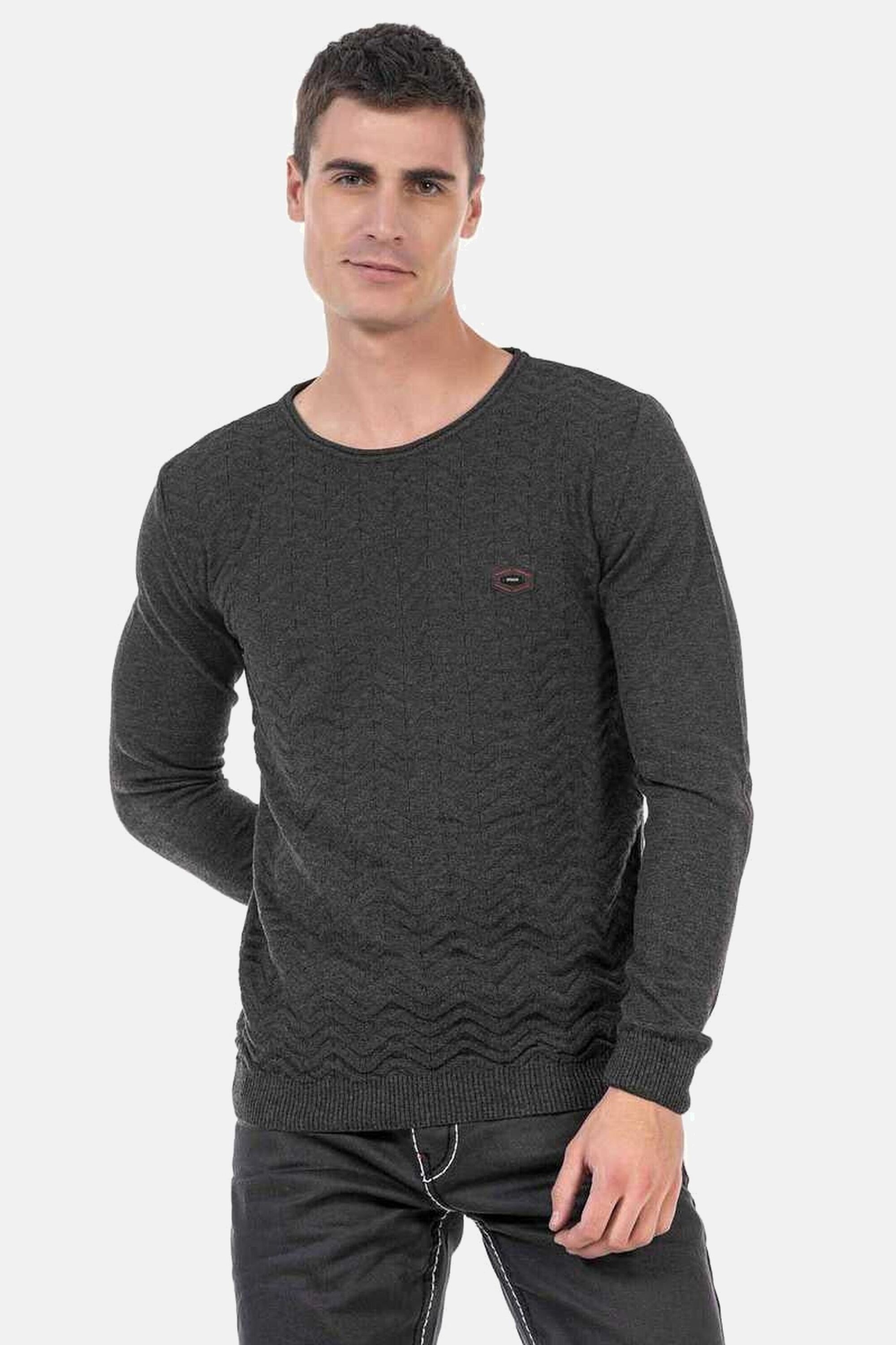Cipo & Baxx Rundhalspullover "Pullover", (1 tlg.), mit Zopfmuster, CP240 günstig online kaufen