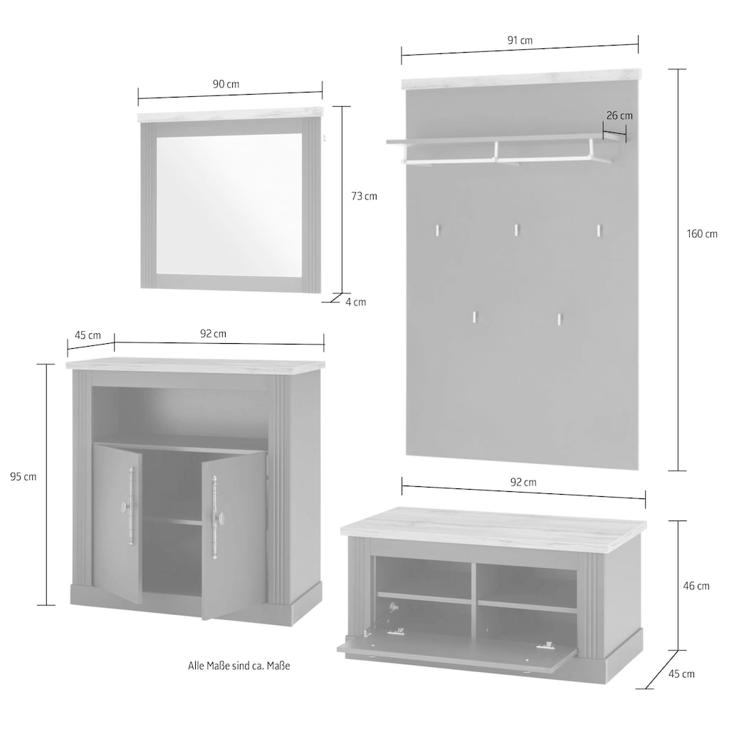 Home affaire Garderoben-Set »Westminster«, (4 St.)