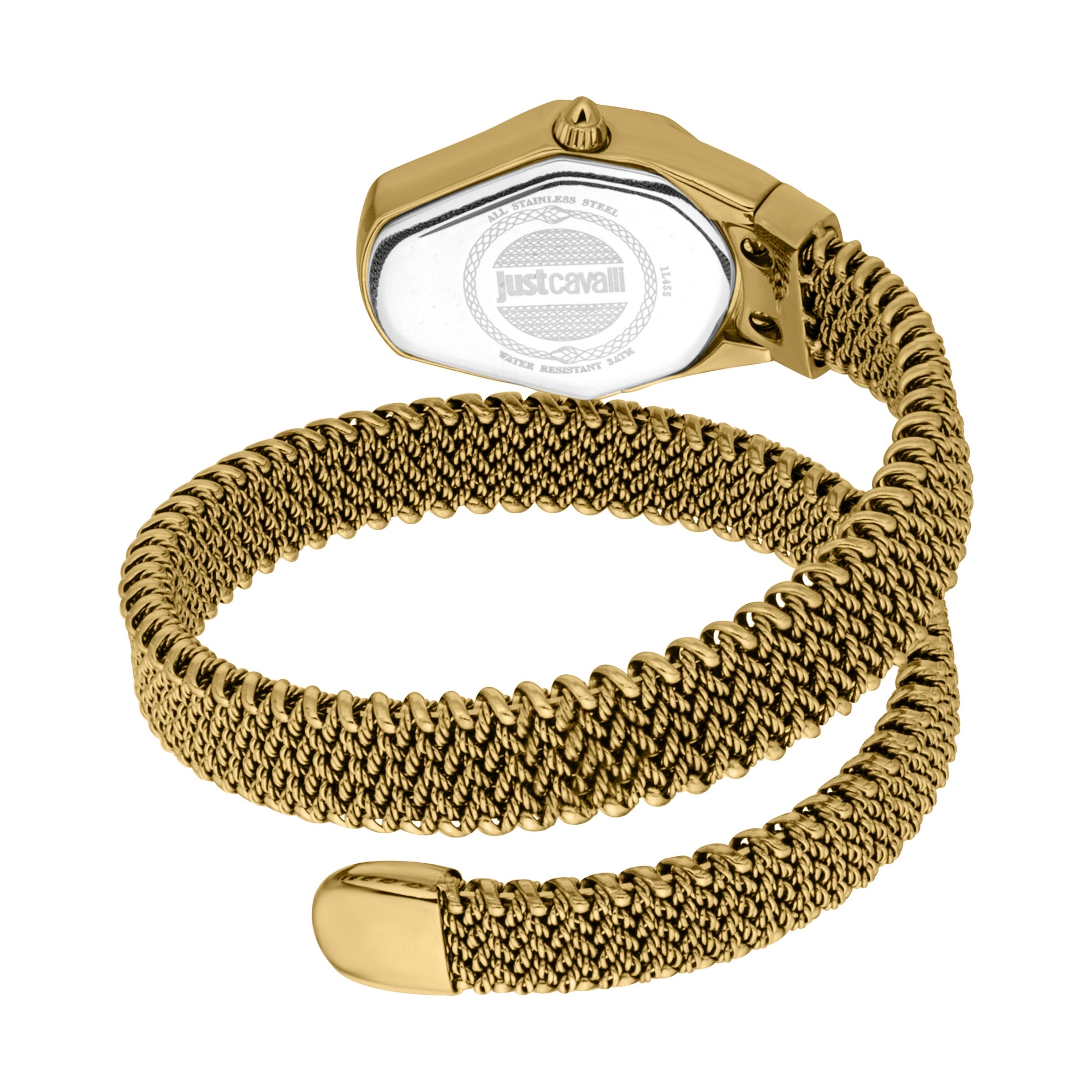 Just Cavalli Time Quarzuhr »Signature Snake« Armbanduhr, Edelstahlarmband, analog, Kristallsteine