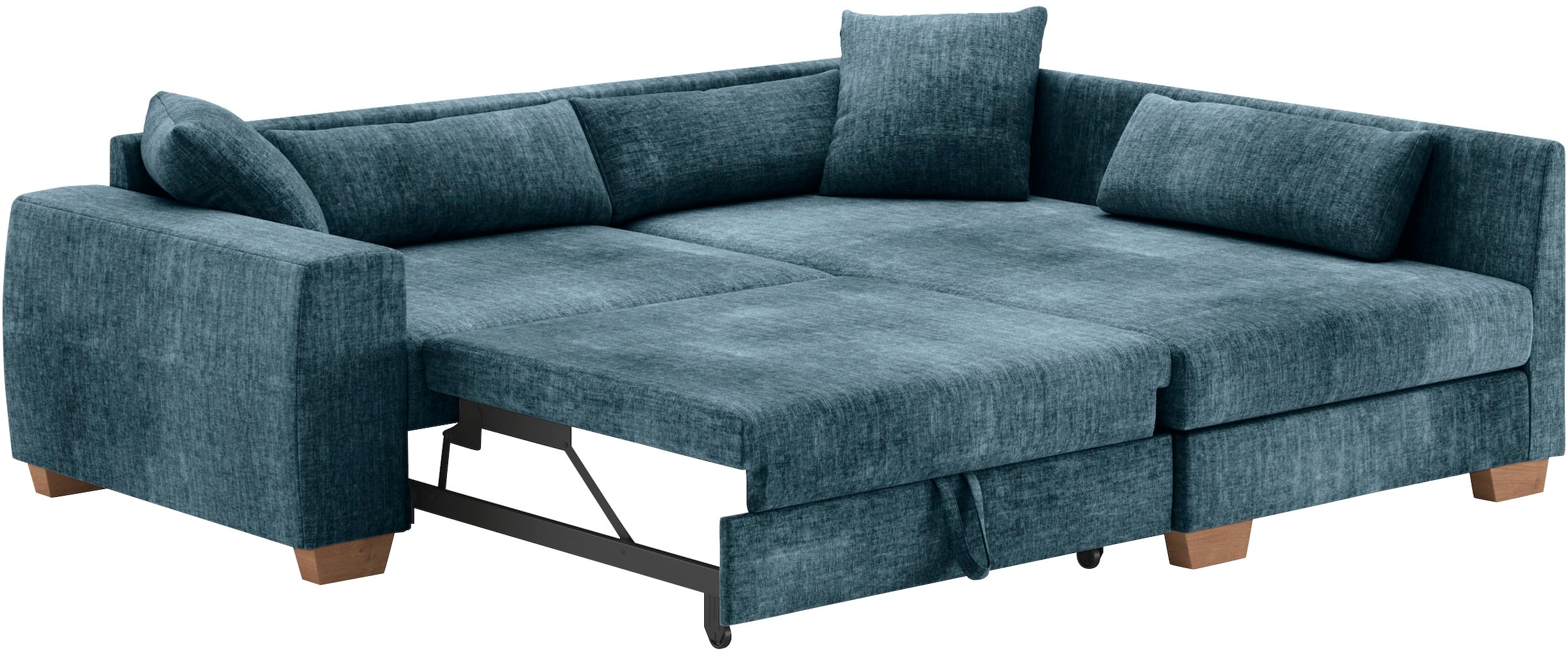 Mr. Couch Ecksofa »Helena L-Form, bis 140 kg belastbar«, mit Taschenfederkern, wahlweise mit Bettfunktion