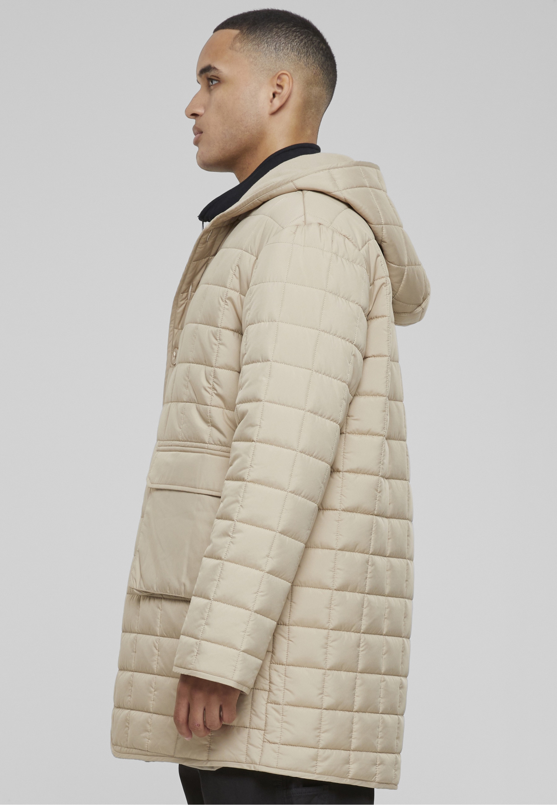 URBAN CLASSICS Winterjacke »Urban Classics Herren Polar Fleece Lined Parka« 1 Stk. tlg. mit Kapuze