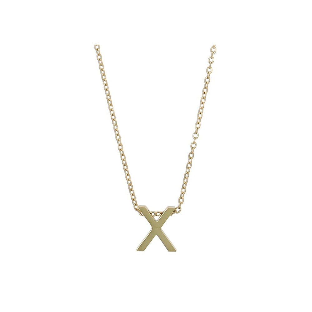 Kette ohne Anhänger ADELIA´S "Damen Halskette – Buchstabe N aus Edelstahl 45+5", gold, Halsketten, Damen, 50cm, Edelstahl, Eine schöne Geschenkidee für jeden Anlass 2