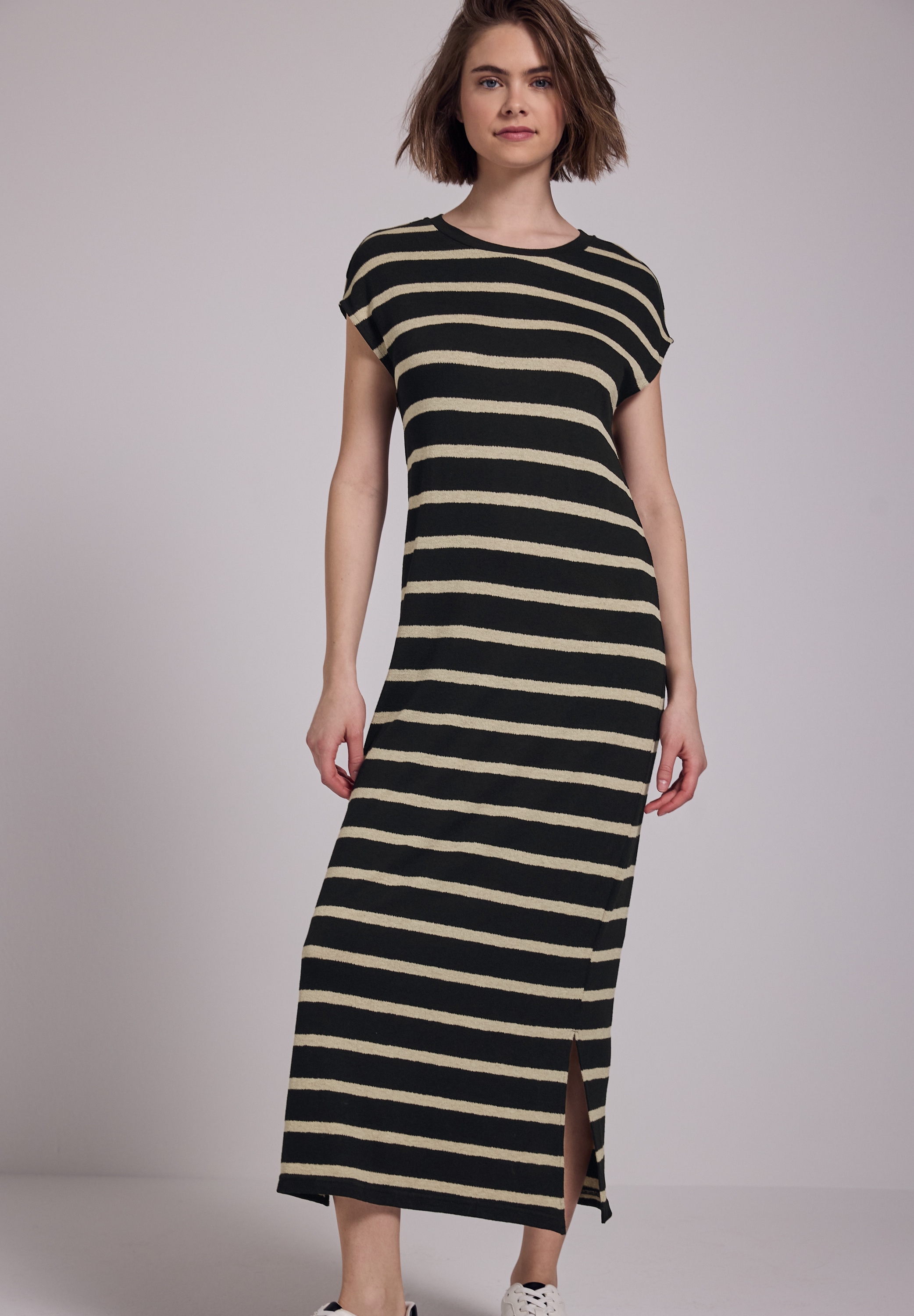 STREET ONE STUDIO Midikleid Ohne Taschen mit Rundhalsausschnitt