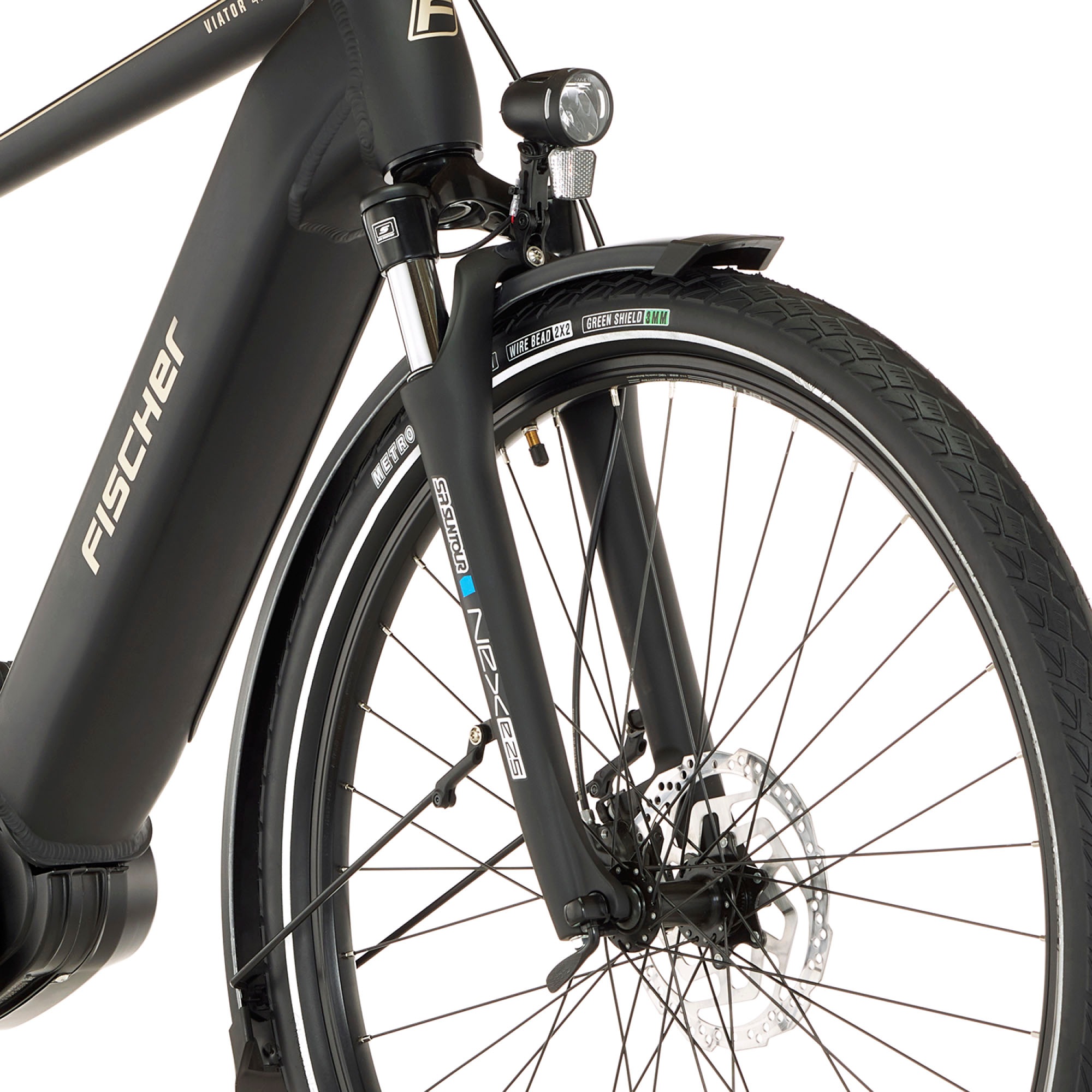 FISCHER Fahrrad E-Bike »VIATOR 4.2i 711 55«, 9 Gang, Shimano, Acera, Mittelmotor 250 W, (mit Faltschloss), Pedelec, Elektrofahrrad für Damen u. Herren, Trekkingrad