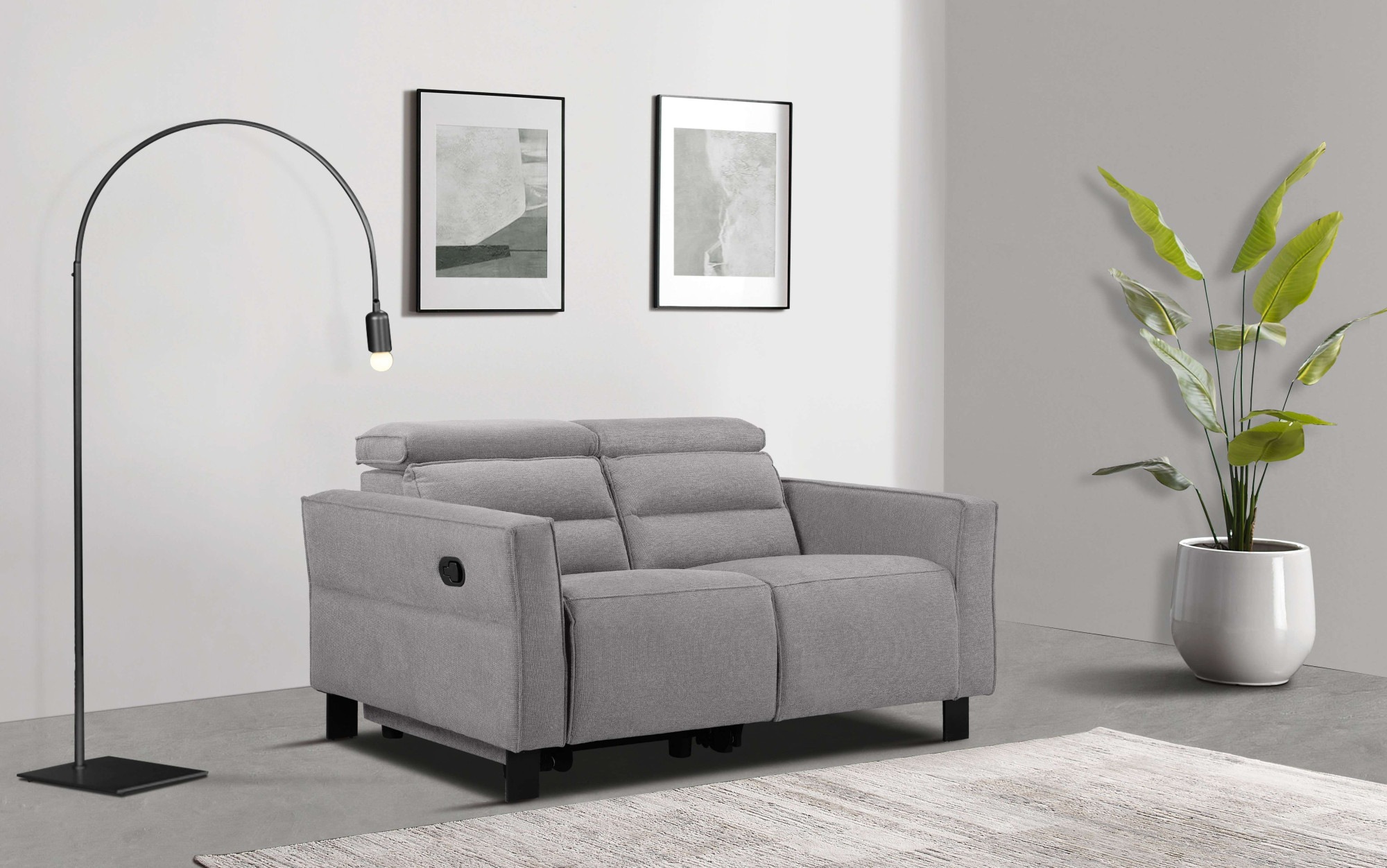 Places of Style 2-Sitzer »Carpari, 162 cm, mit manueller od. elektrischer Relaxfunktion«, (USB A/C), sowie Kopfteilverstellung