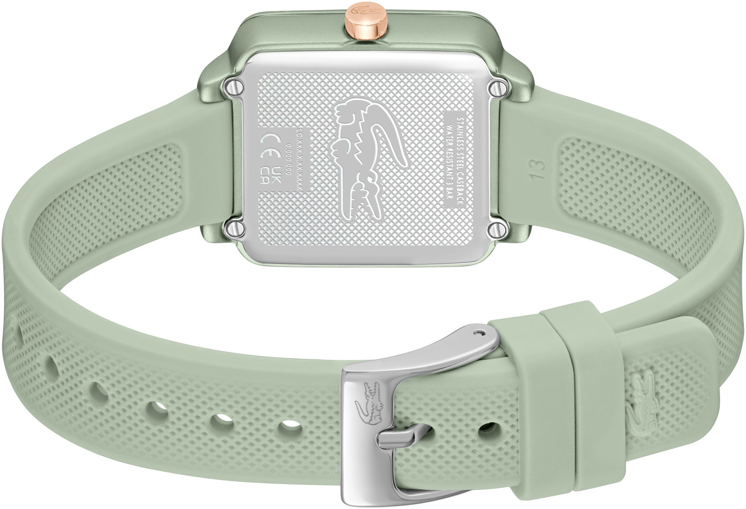 Quarzuhr LACOSTE "LACOSTE.12.12 FLOW", grün, Armbanduhren, Damen, Quarzuhr, Armbanduhr, Damenuhr, analog, Silikonarmband 3