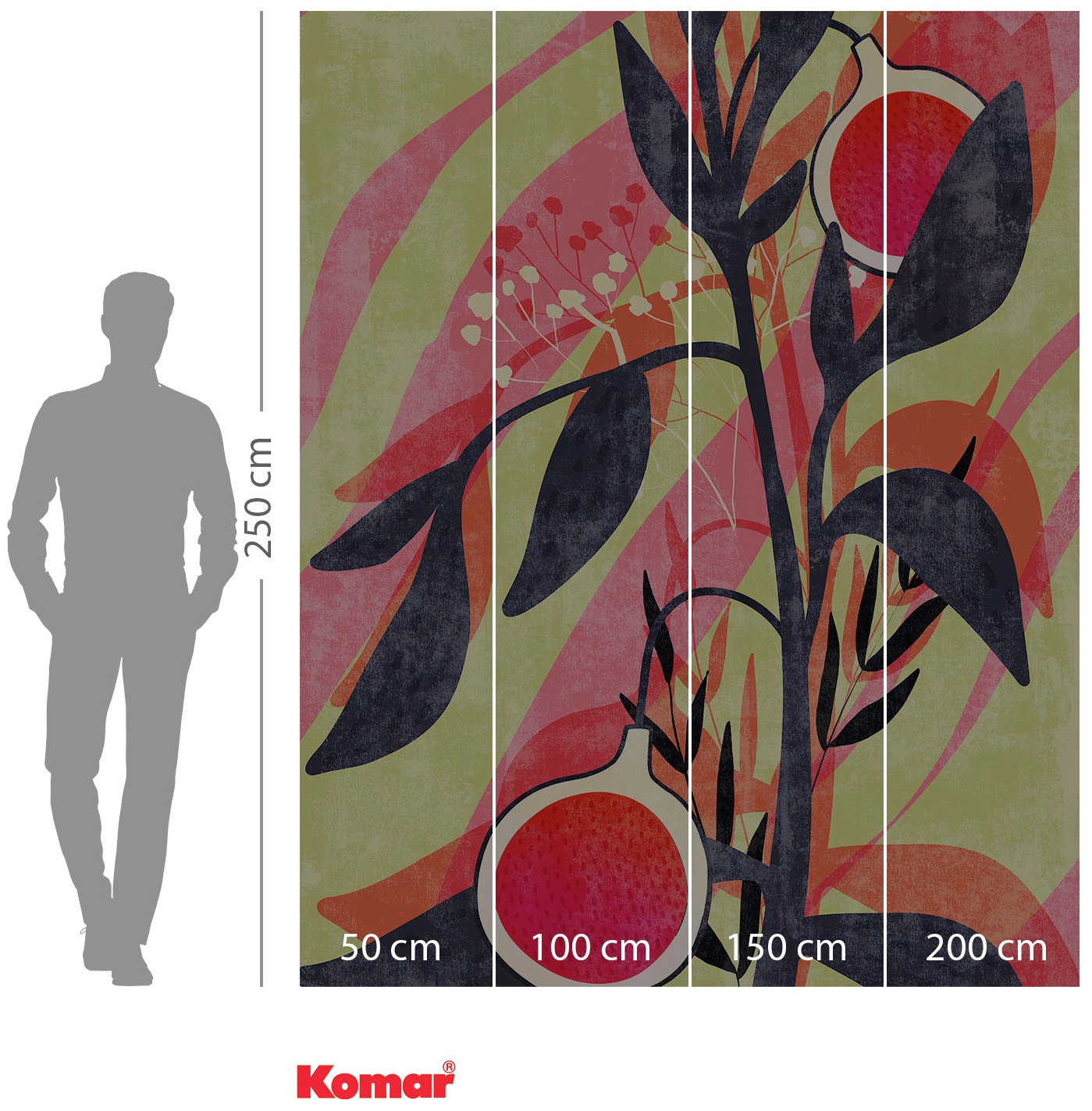 Komar Vliestapete »Digitaldruck Vlies - Bonbons aux Fruits - Größe 200 x 250 cm«, bedruckt, Wohnzimmer, Schlafzimmer