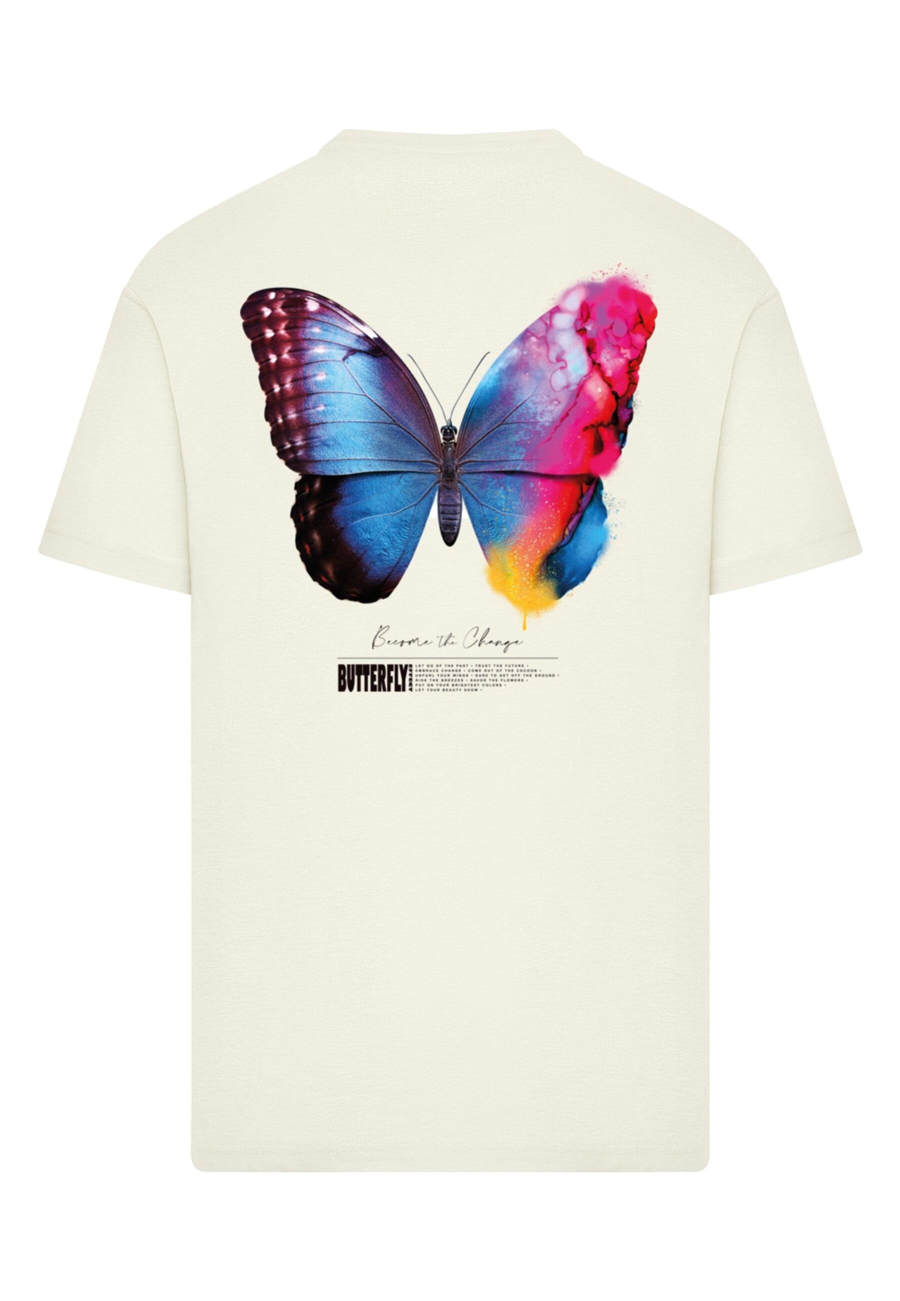 MisterTee T-Shirt "MisterTee Herren Become the Change Butterfly 2.0 Tee", ( günstig online kaufen