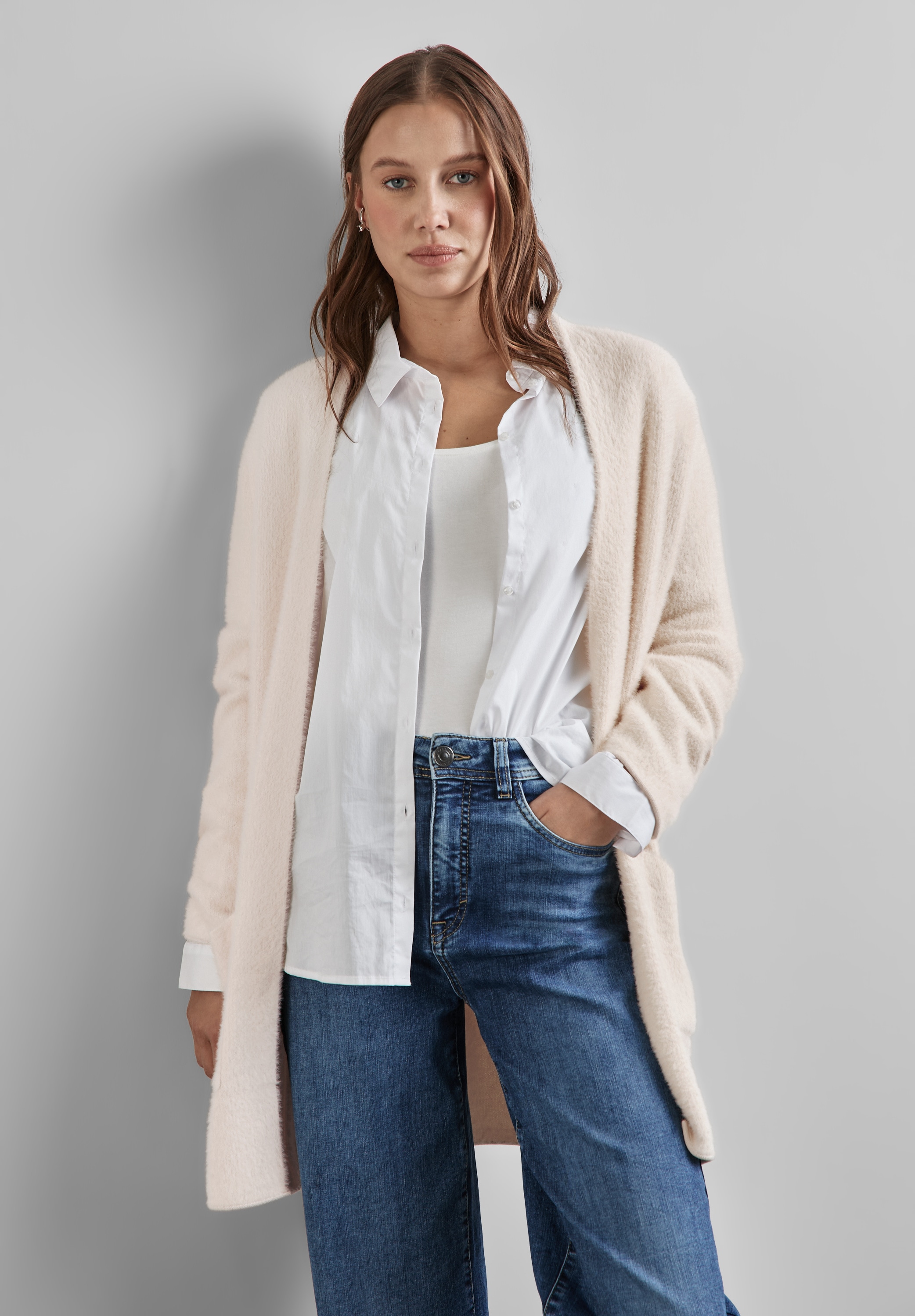 STREET ONE Cardigan, aus softem Materialmix