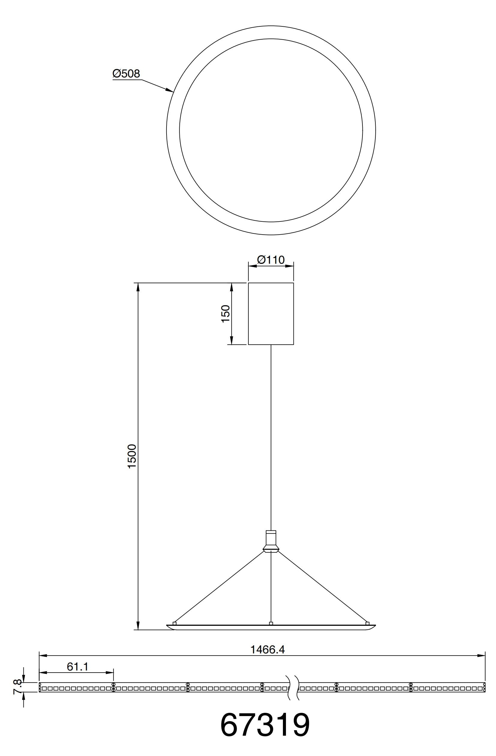 GLOBO LIGHTING LED Pendelleuchte »SUNA«, Leuchtmittel LED-Modul | LED fest integriert, Hängelampe/Hängeleuchte/Wohnzimmer/Esstisch/elegant