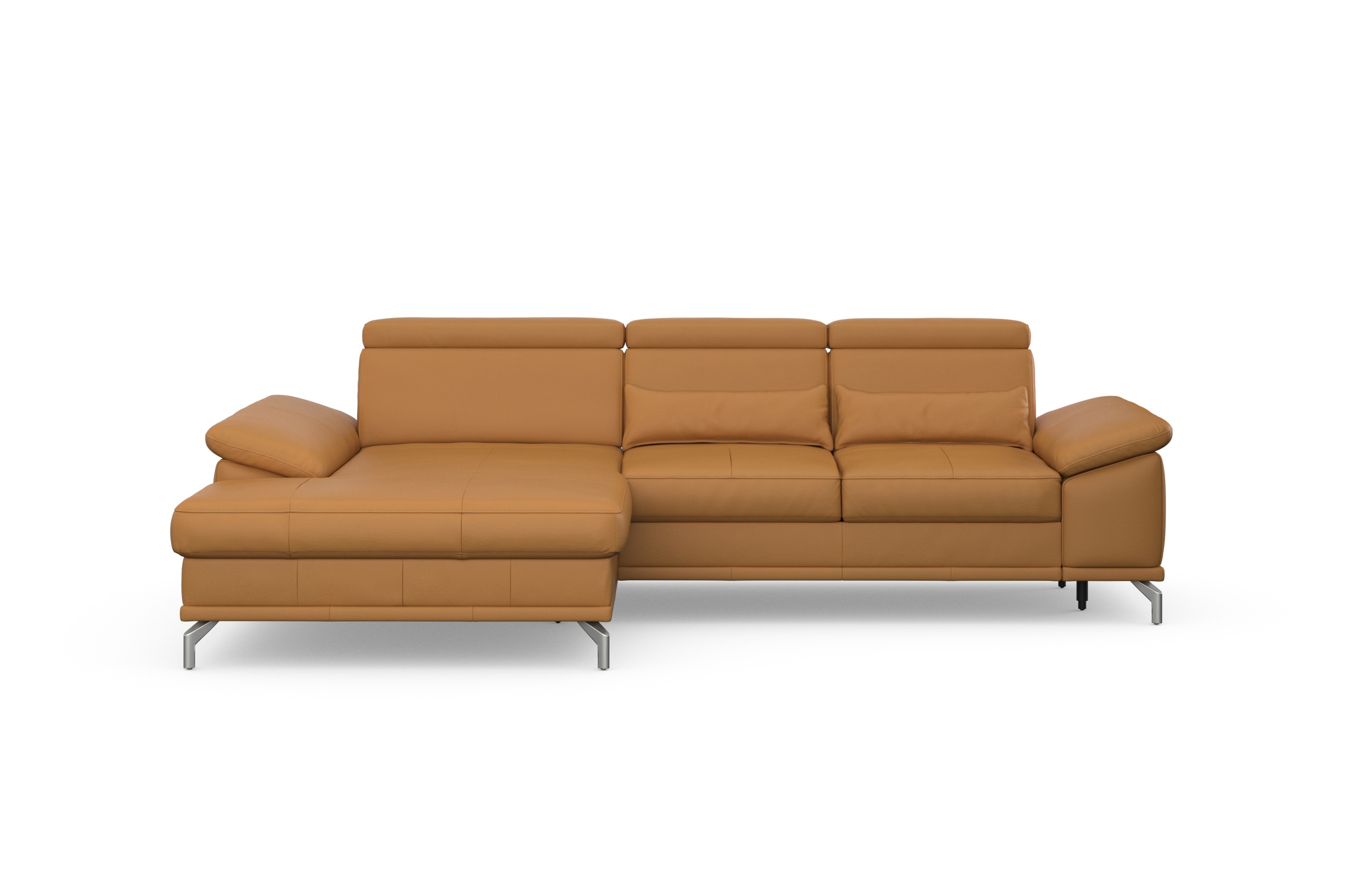sit&more Ecksofa »Cabrio L-Form, mit Sitztiefenverstellung, Arm- und Kopfteilverstellung«, 2 Nierenkissen, Federkern, optional Bettfunktion und Stauraum