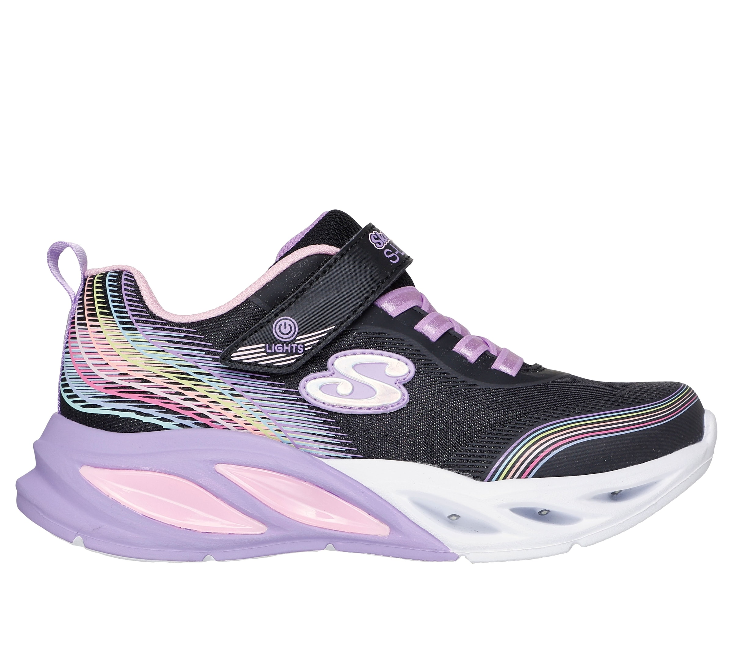 Skechers Sneaker »COSMIC GLOW LIGHTS«  Sportschuh mit Klett, Größenschablone zum Download