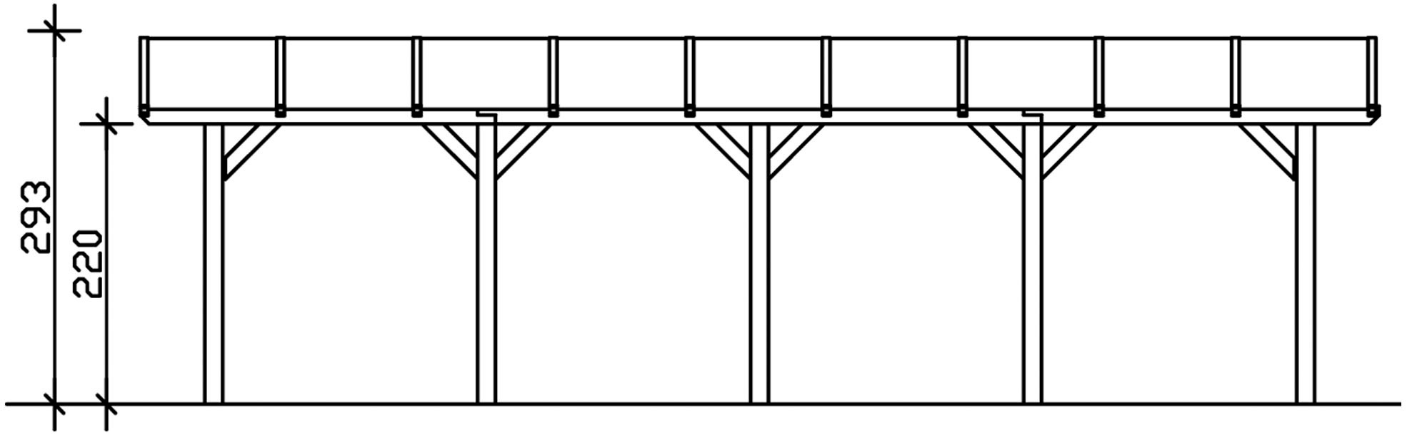 Skanholz Einzelcarport »Franken«, Holz, 300 cm, Anthrazit