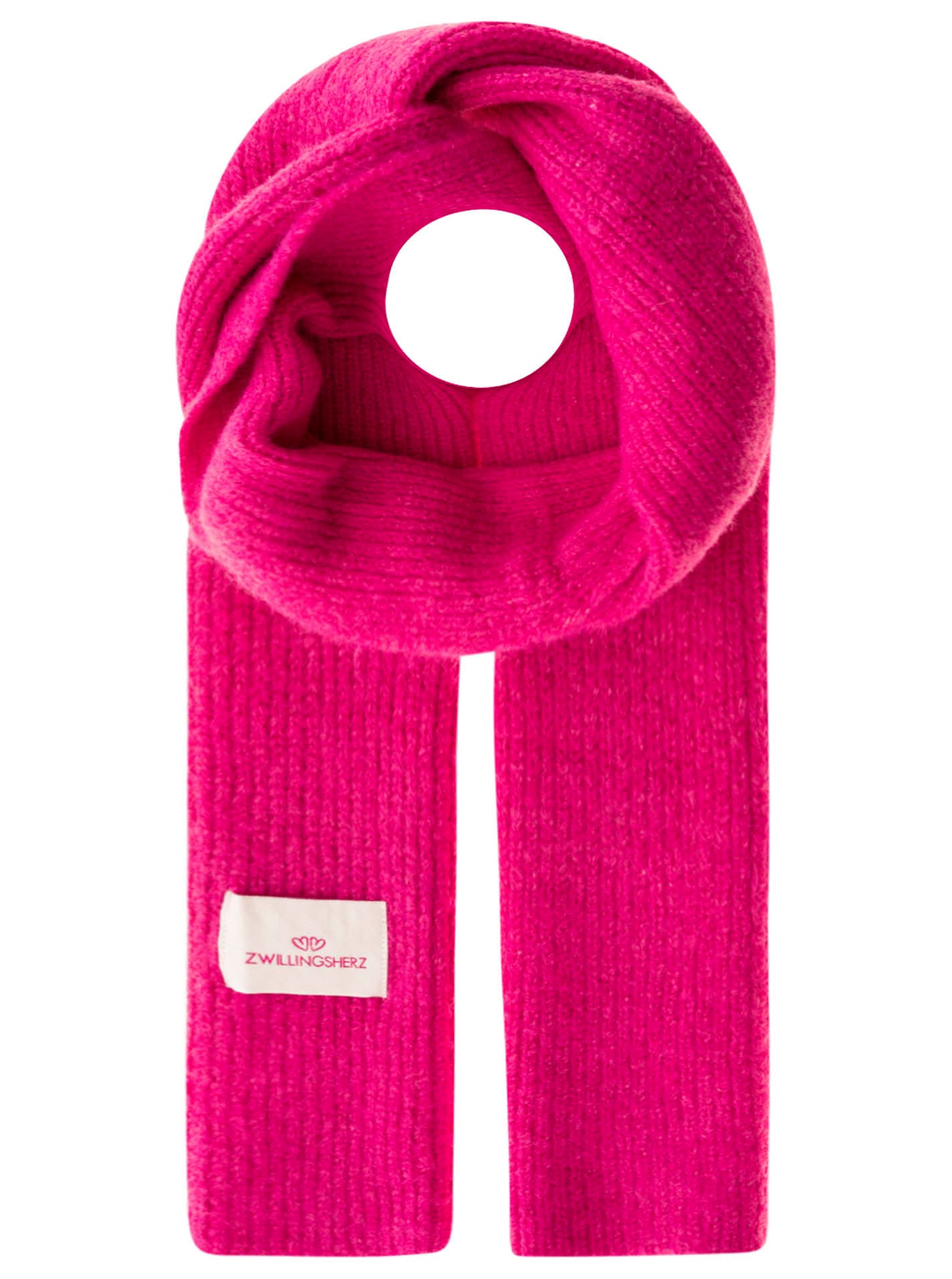 Zwillingsherz Strickschal »"Zwillingsherz Patch"« gerippt, mit Wolle und Patch