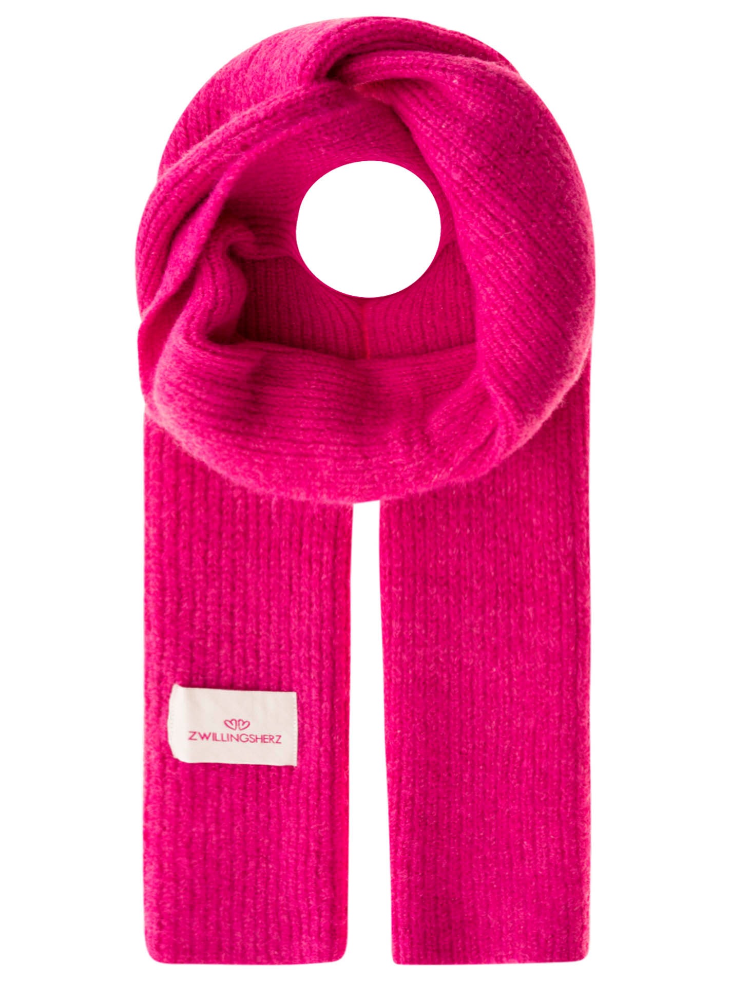 Zwillingsherz Strickschal ""Zwillingsherz Patch"" gerippt, mit Wolle und Pa günstig online kaufen