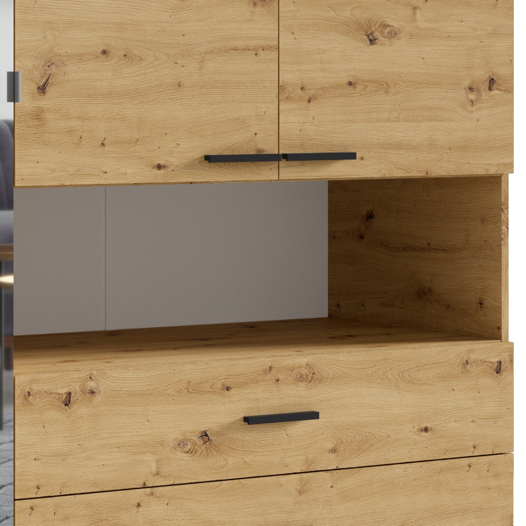 INOSIGN Kleiderschrank »Laredo Wäscheschrank komplette Innenausstattung, 158,3x200,5x55cm«, Garderobe mit mit offenem Fach, 3 Türen und 2 Schubladen, FSC