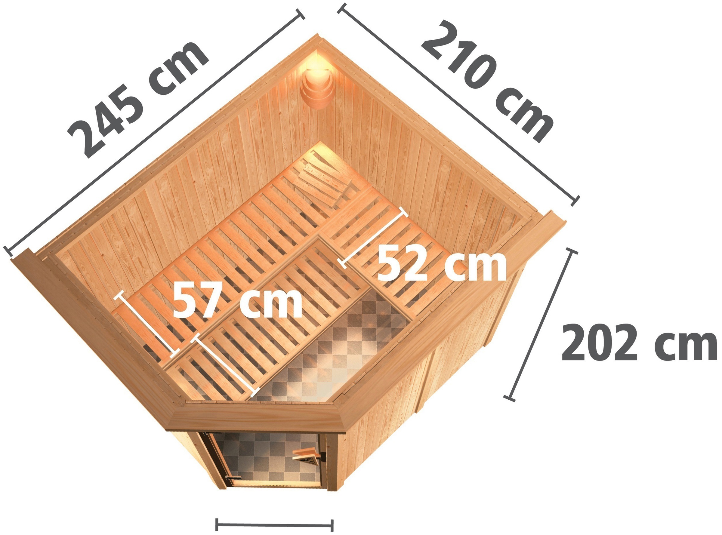 Karibu Sauna »Marit« Set,  Ofen 9 KW externe Strg easy