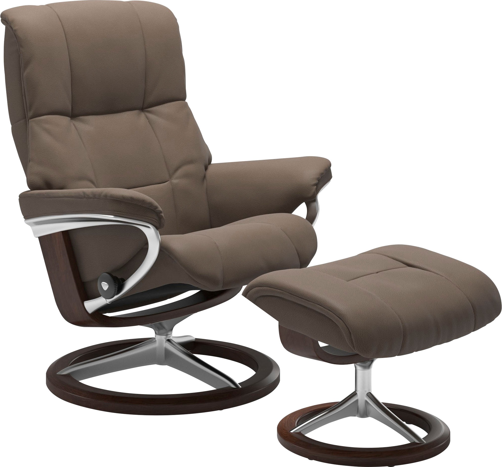 Stressless Relaxsessel "Mayfair" Set, Relaxsessel mit Hocker, mit Hocker, mit Signature Base, Größe S, M & L, Gestell Braun