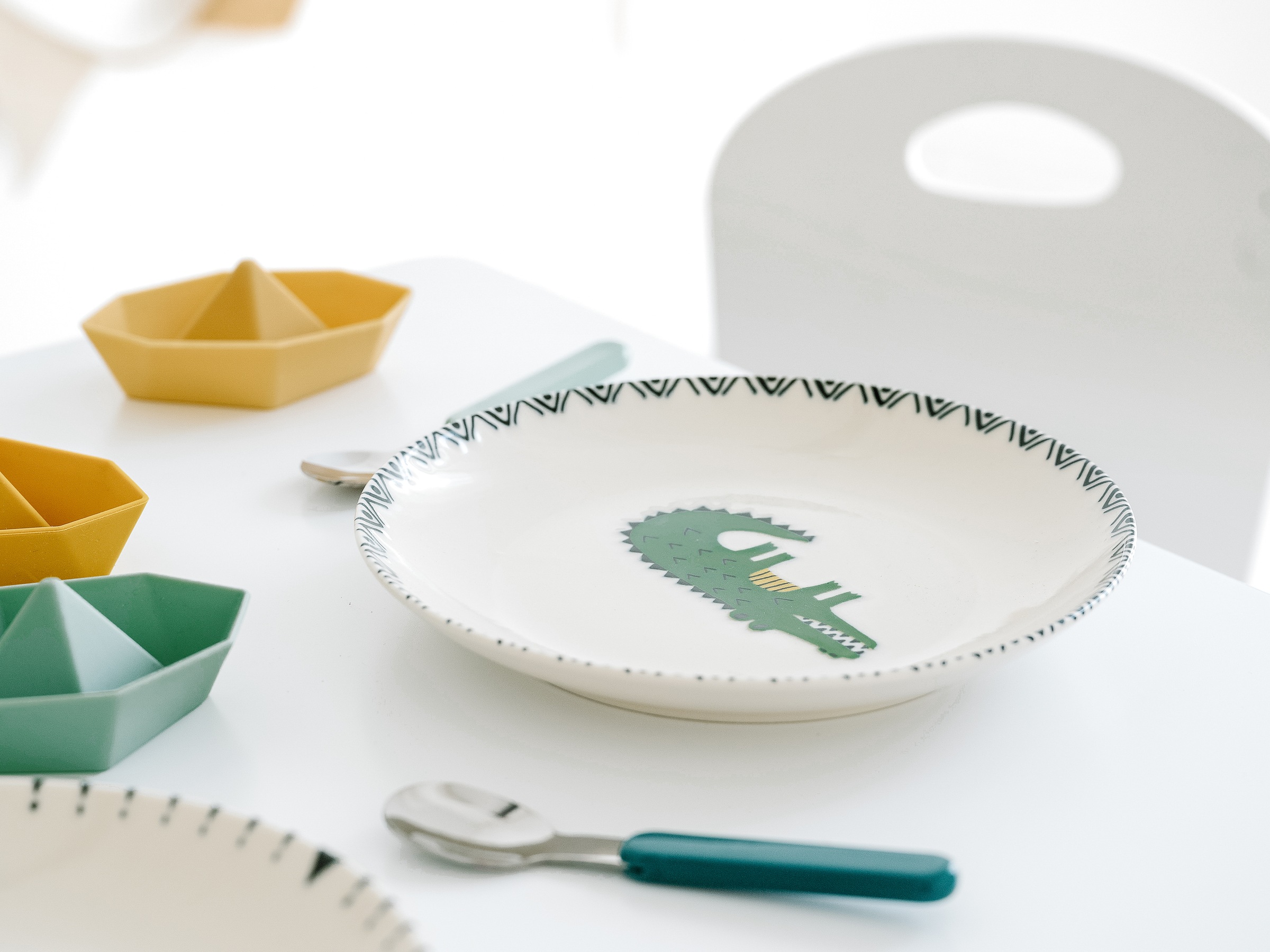 CreaTable Teller-Set »Safari, Teller 21 cm, 4-tlg.« Teller Set, Tierabbildungen, Nordische Ästhetik