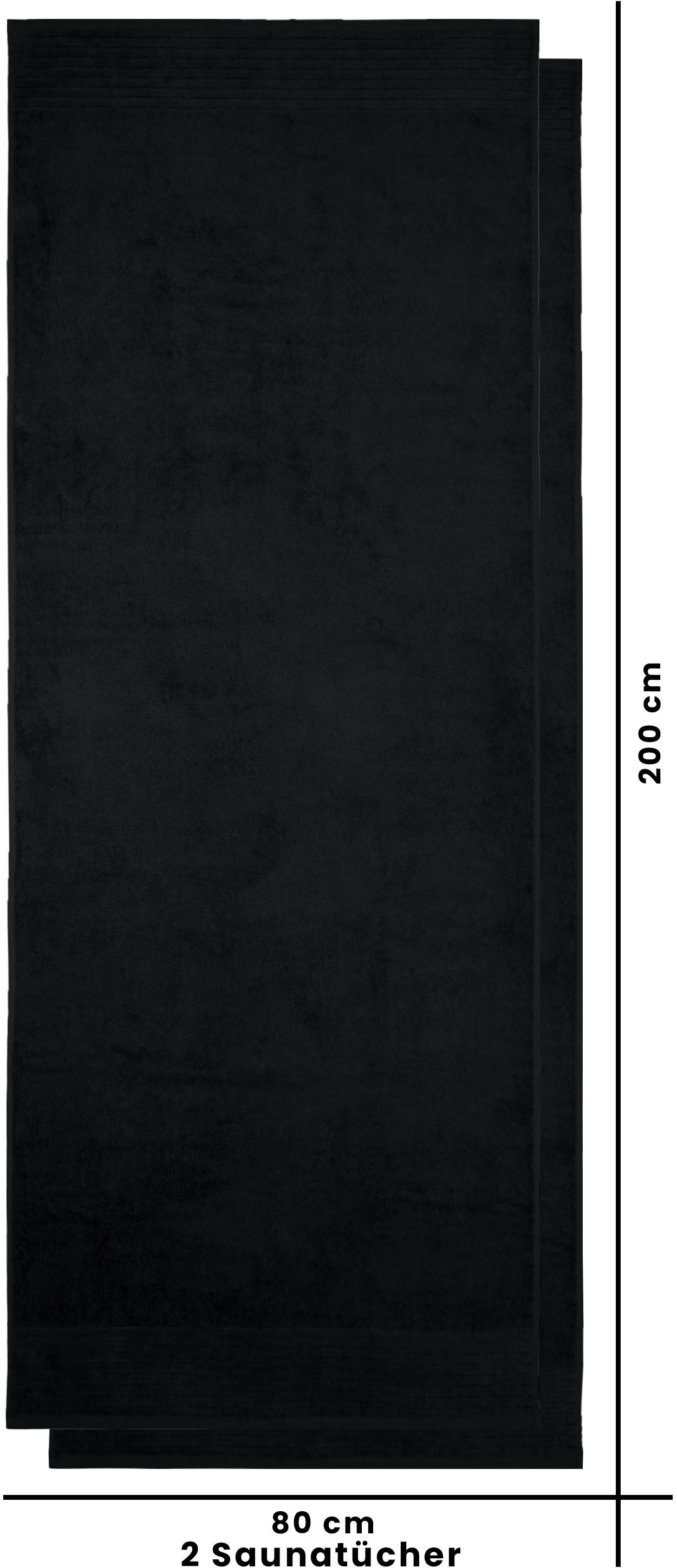 my home Saunatuch »Saunatuch Sanremo premium, Premium Handtücher, 600 gr/m²«, (Set, 2 St., 2x 80x200), mit Bordüre, einfarbig, flauschig und weich, 80x200cm