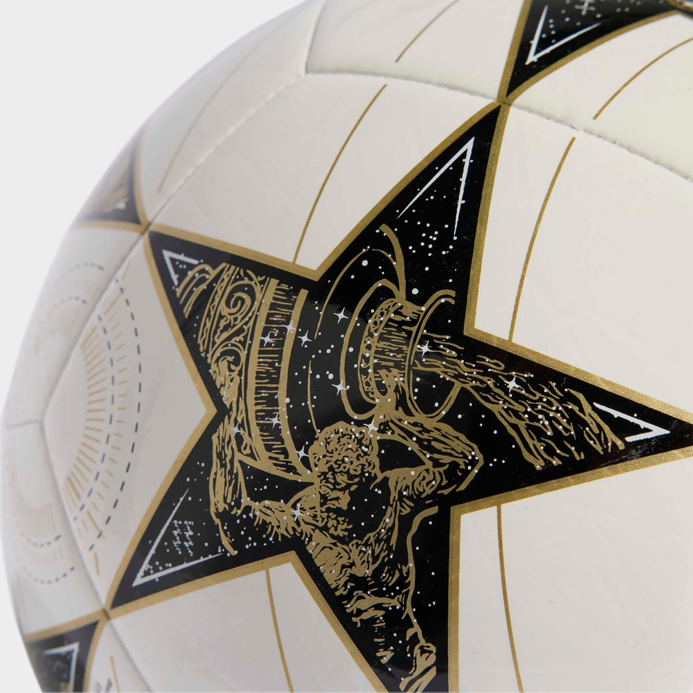 Fußball ADIDAS PERFORMANCE "UCL REAL MADRID GOLD CLUB" Gr. 5, schwarz-weiß (weiß, schwarz, gold metallic), Bälle, 5, 0,4 g, Real Madrid Champions League, B:22,3cm H:17,3cm T:22cm 2