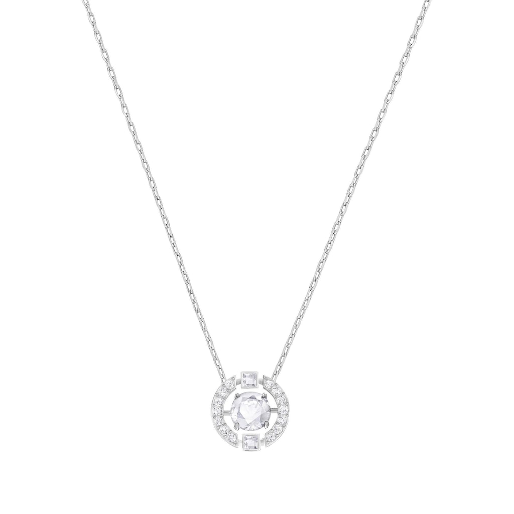 Swarovski Kette mit Anhänger »Sparkling Dance Round, weiss, Rhodiniert, 5286137«