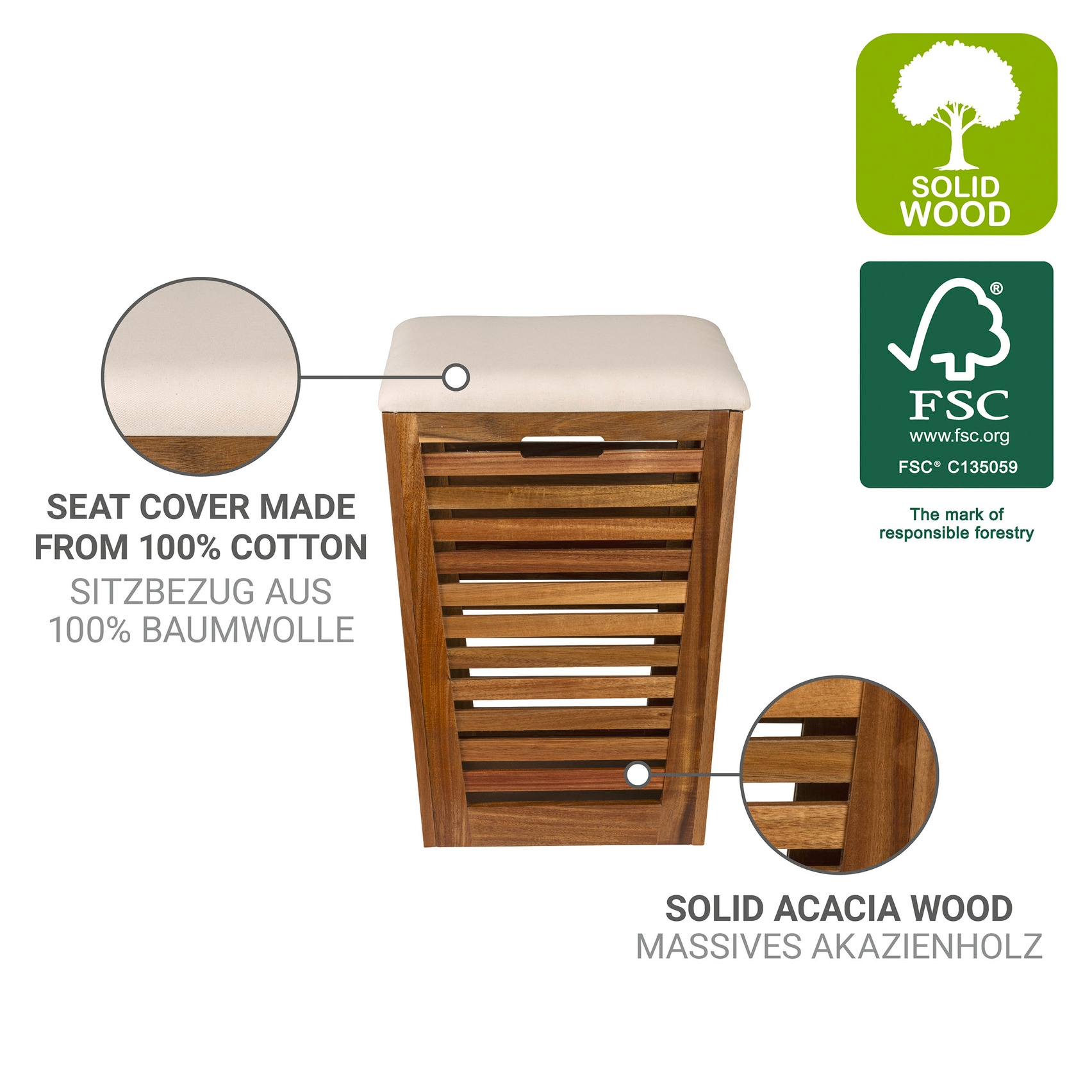 WENKO Wäschetruhe »Fondi«