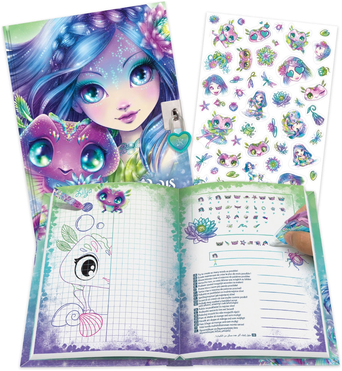 Nebulous Stars Kreativset »Geheimes Tagebuch-Set Deluxe«, Individuelle Gestaltung des Tagebuches