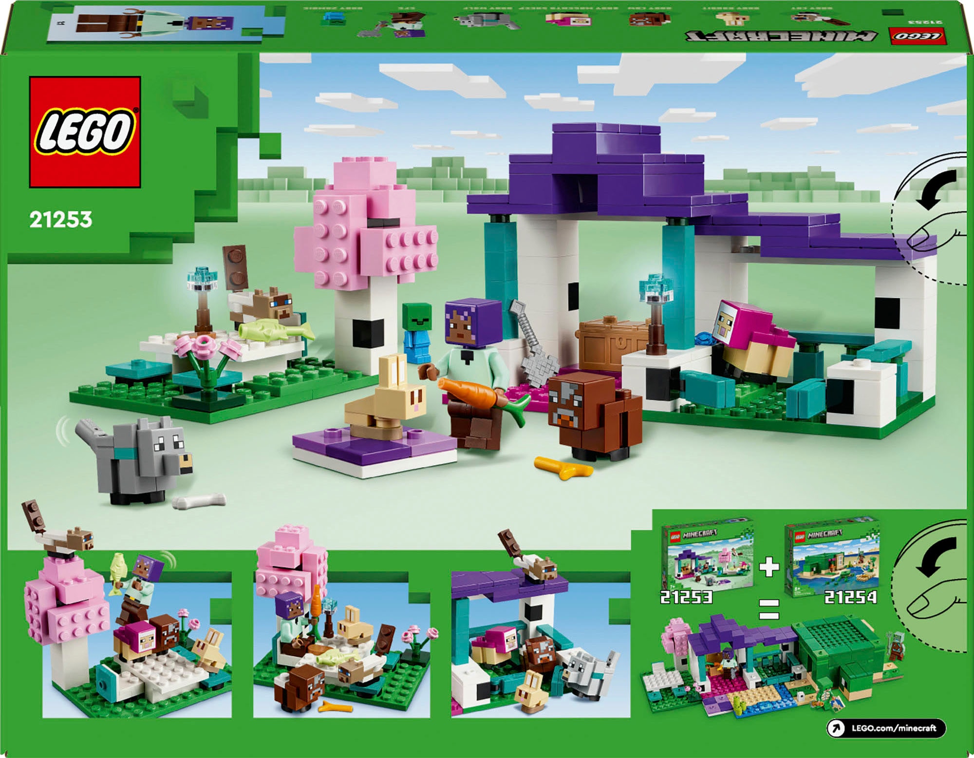LEGO® Konstruktionsspielsteine »Das Tierheim (21253), LEGO Minecraft«, (206 St.), Made in Europe