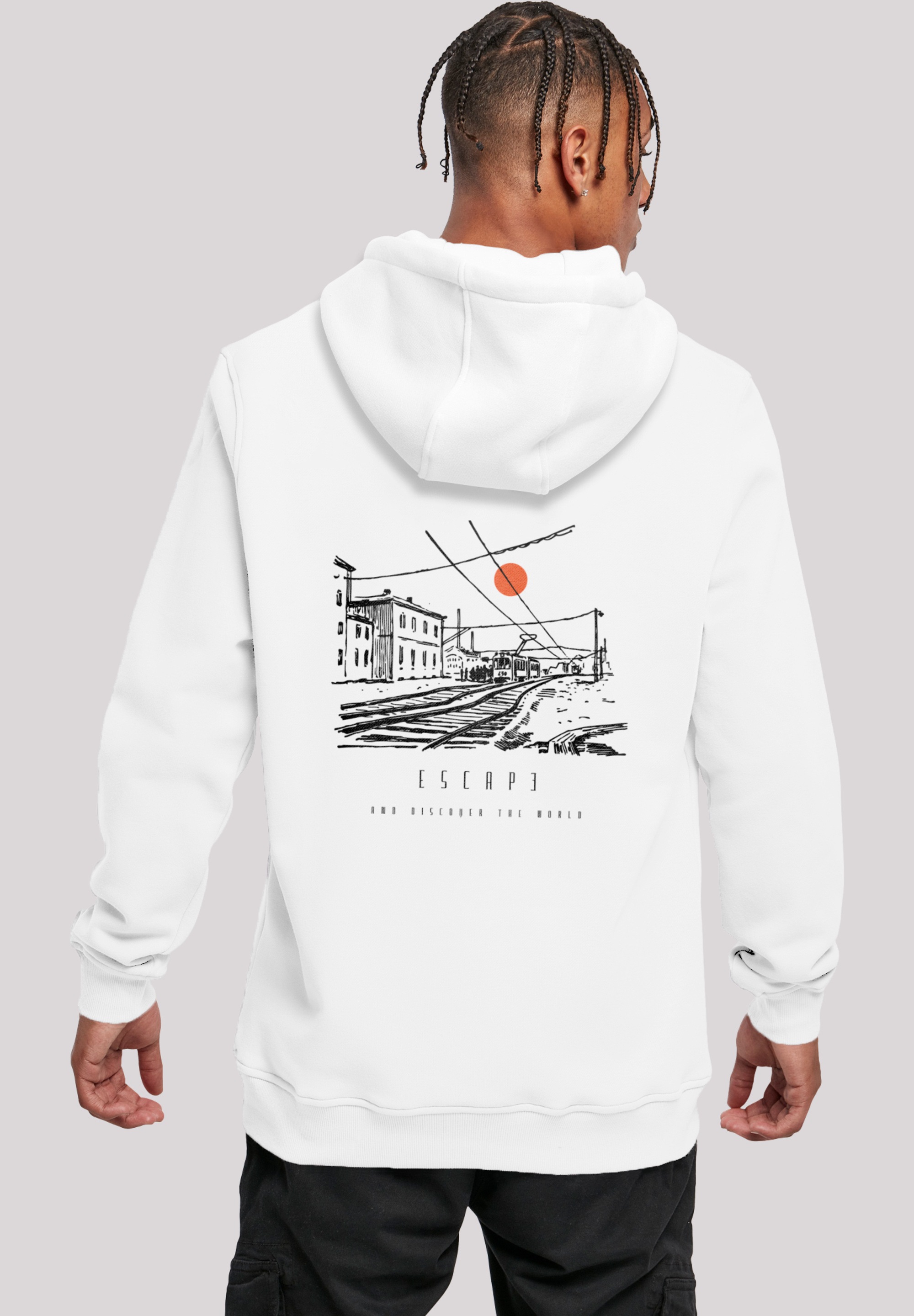 F4NT4STIC Kapuzenpullover "Escape Discover the World Town Train Station" Pr günstig online kaufen