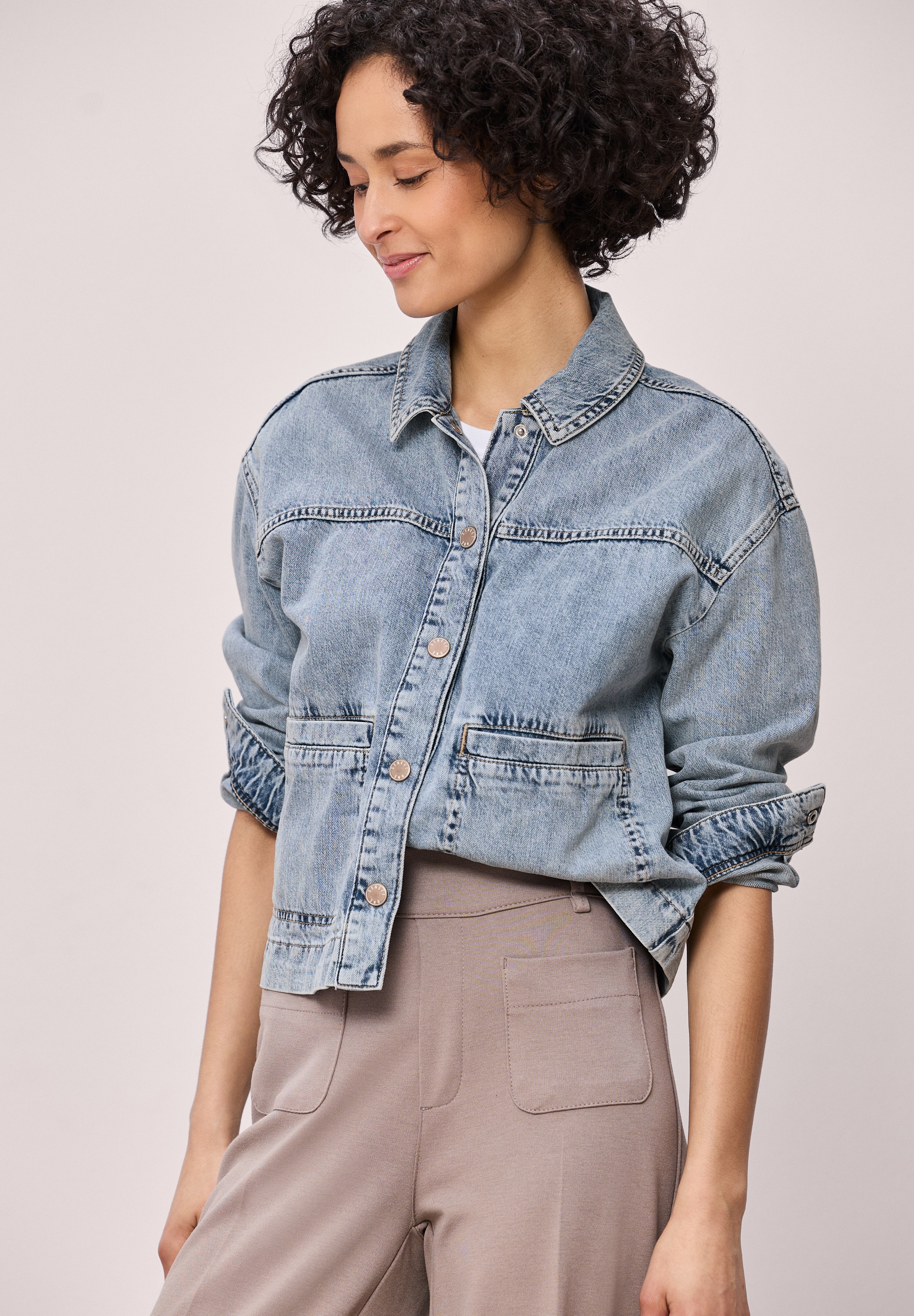 STREET ONE Jeansjacke ohne Kapuze in Denim-Optik