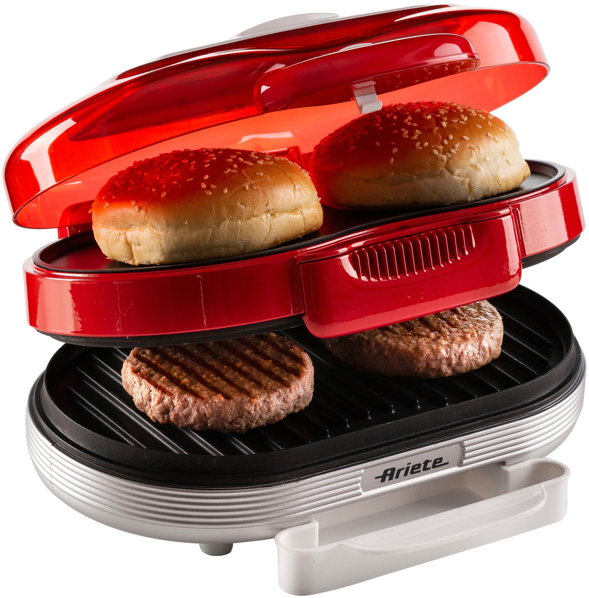 Ariete Kontaktgrill "0205R Party Time Hambuger Maker, rot" 1200 W günstig online kaufen