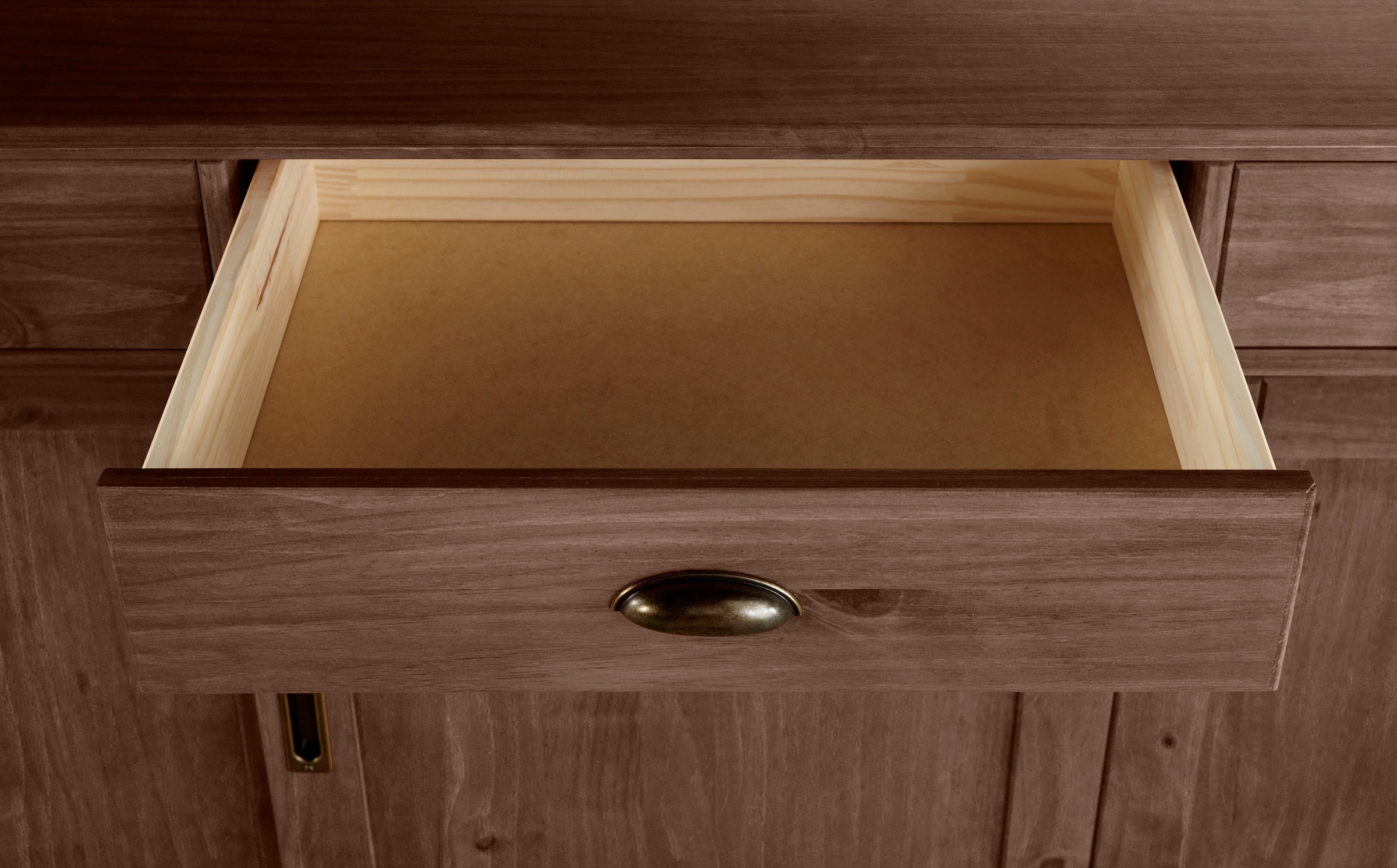 Home affaire Sideboard »Schröder«, Kommode, 3 Schiebetüren, 3 Schubkasten, aus massivem Kiefernholz