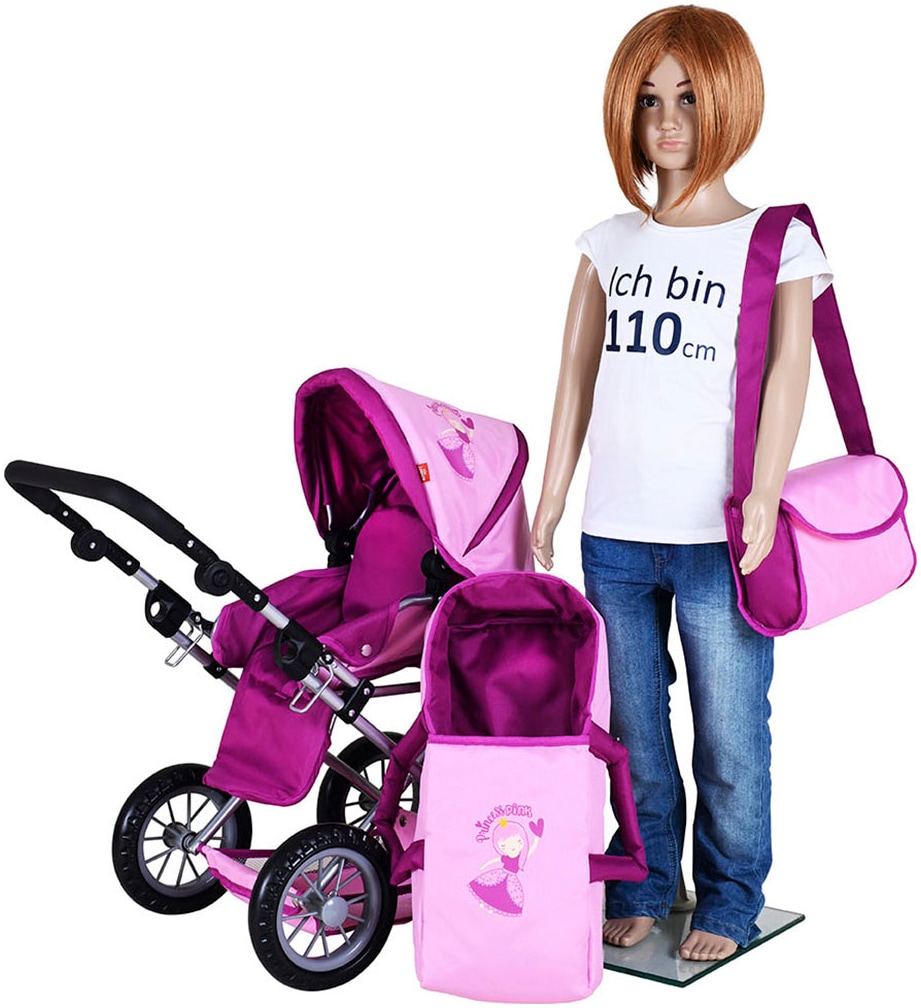 Knorrtoys® Kombi-Puppenwagen »Ruby, princess pink«, mit Wickeltasche